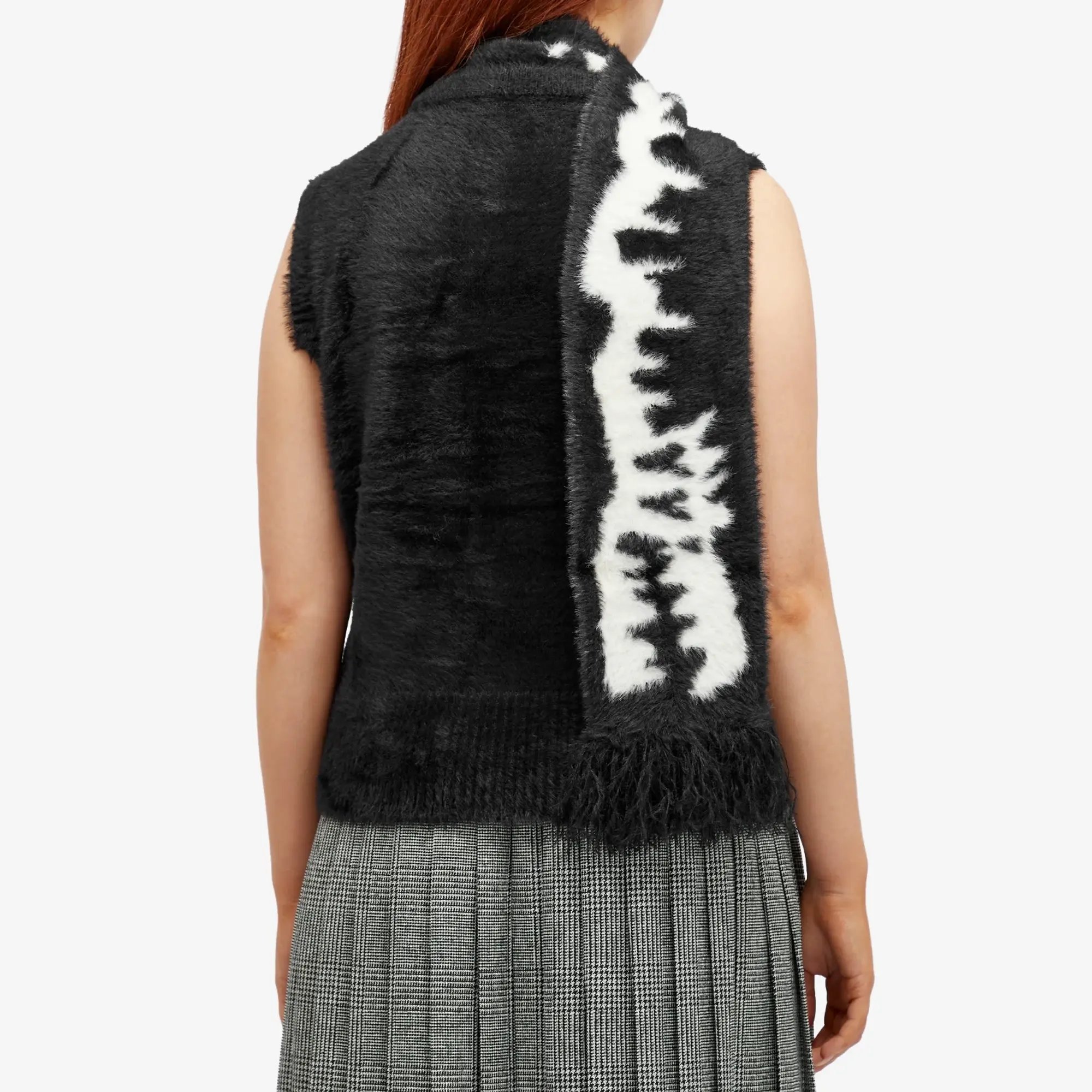 Charles Jeffrey Women's Loverboy Fluffy Scarf Vest Black/White