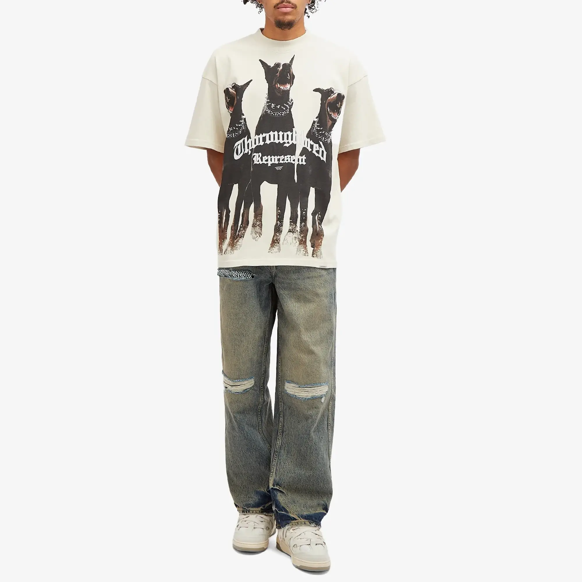 Represent Thoroughbred Tee Men Shortsleeves Beige