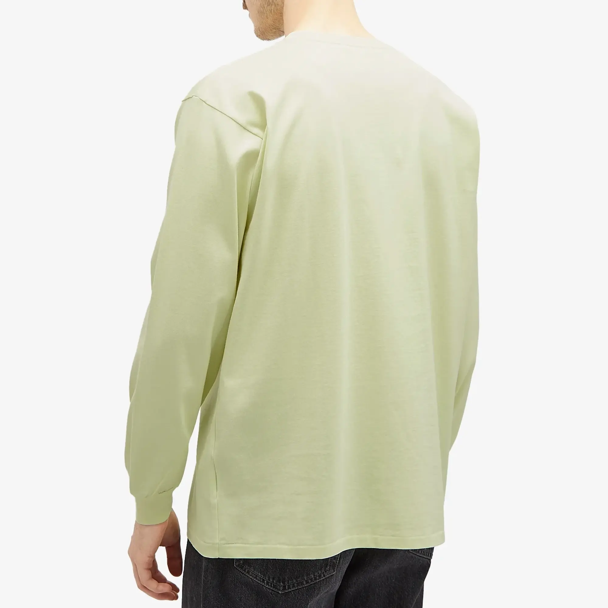 Auralee Men's Luster Plaiting Long Sleeve T-Shirt Lime Yellow