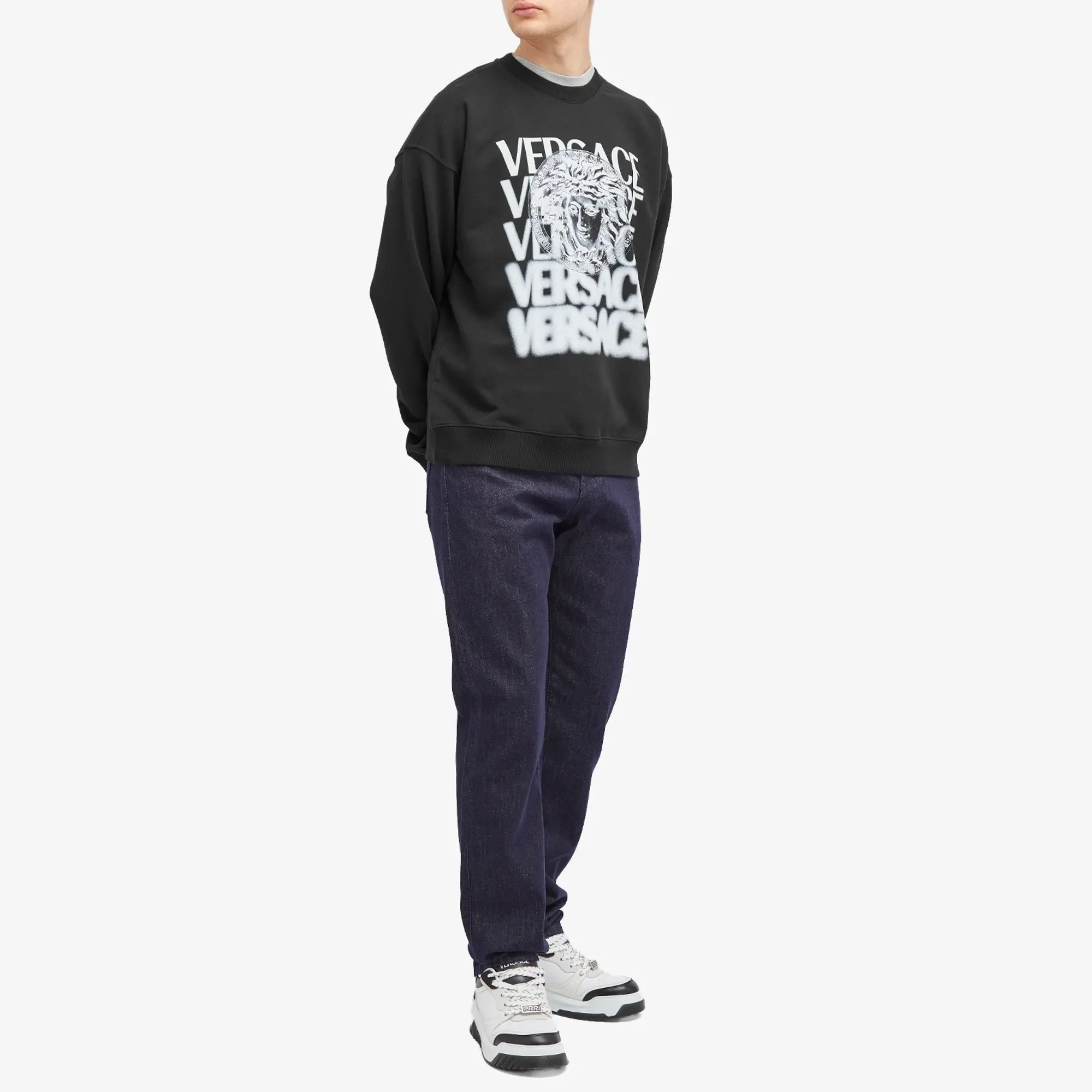 Versace Men's Medusa Medallion Sweatshirt Black/Print