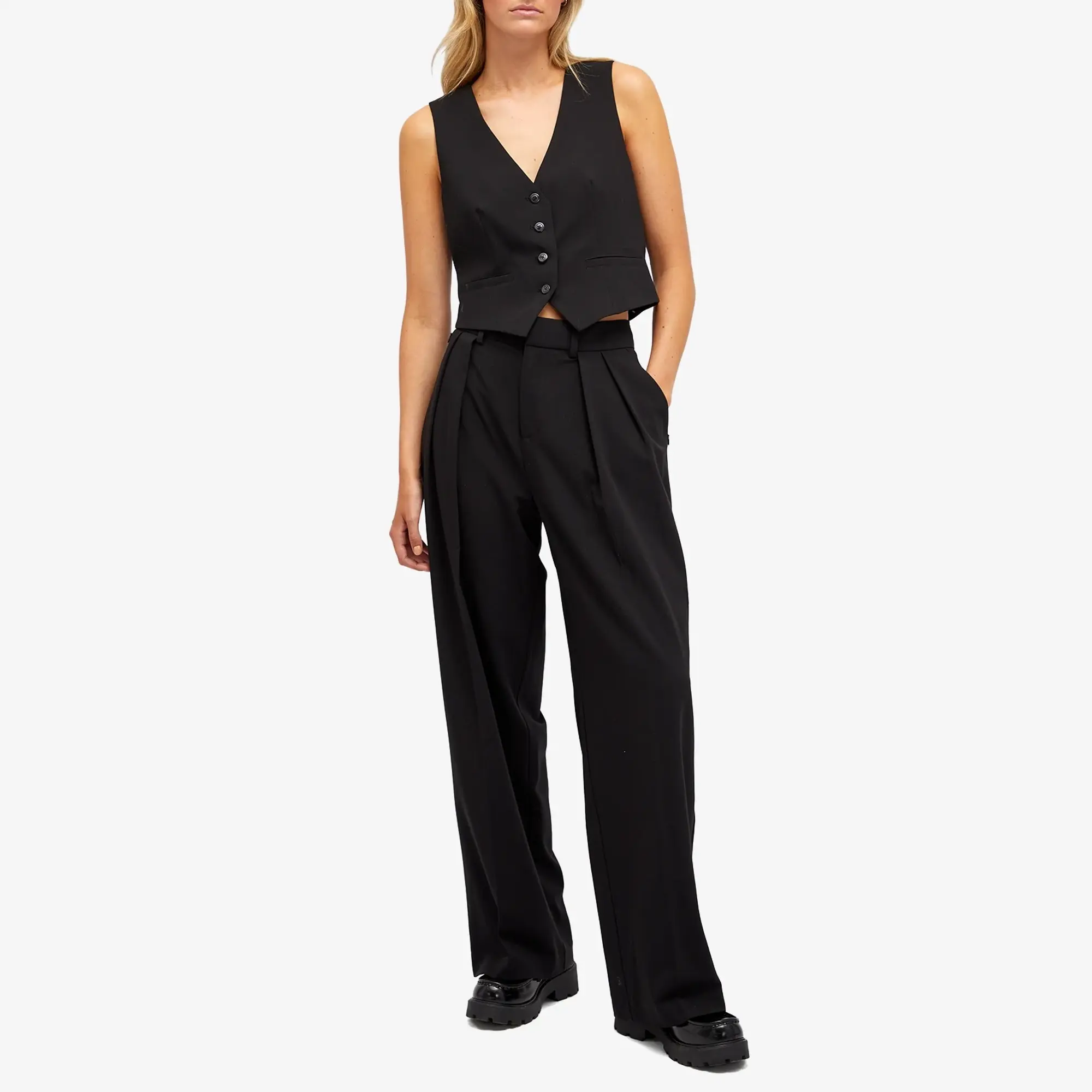 Good American Women's Suiting Good 90S Pleated Trouser Black