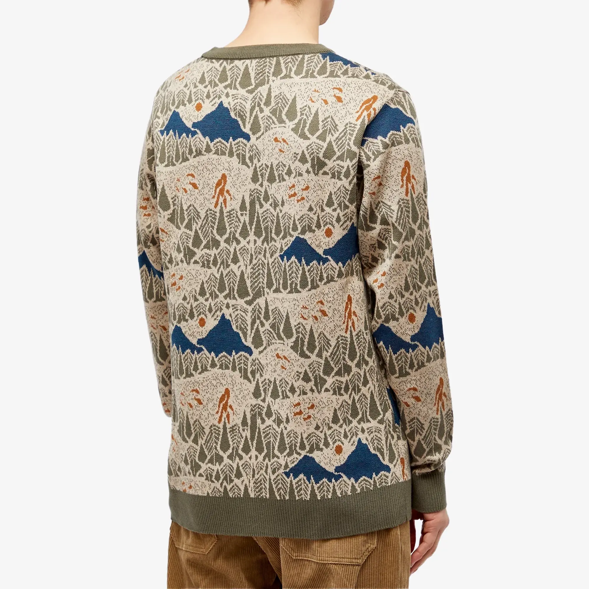 KAVU Men's Highline Jacquard Crew Knit Sasquatch Hike