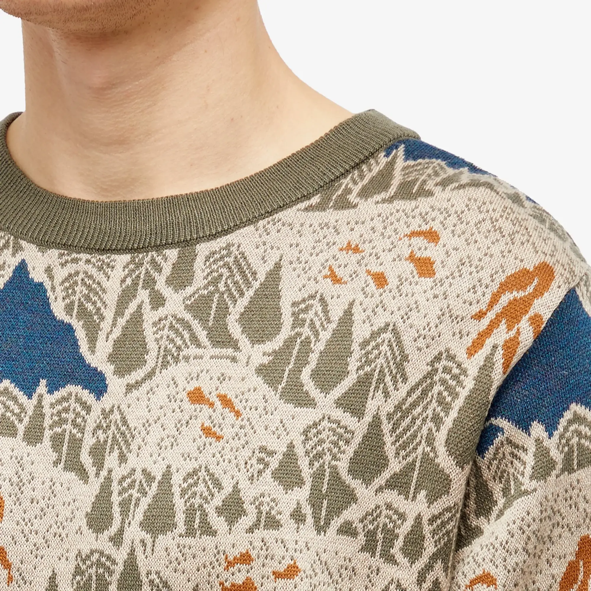 KAVU Men's Highline Jacquard Crew Knit Sasquatch Hike