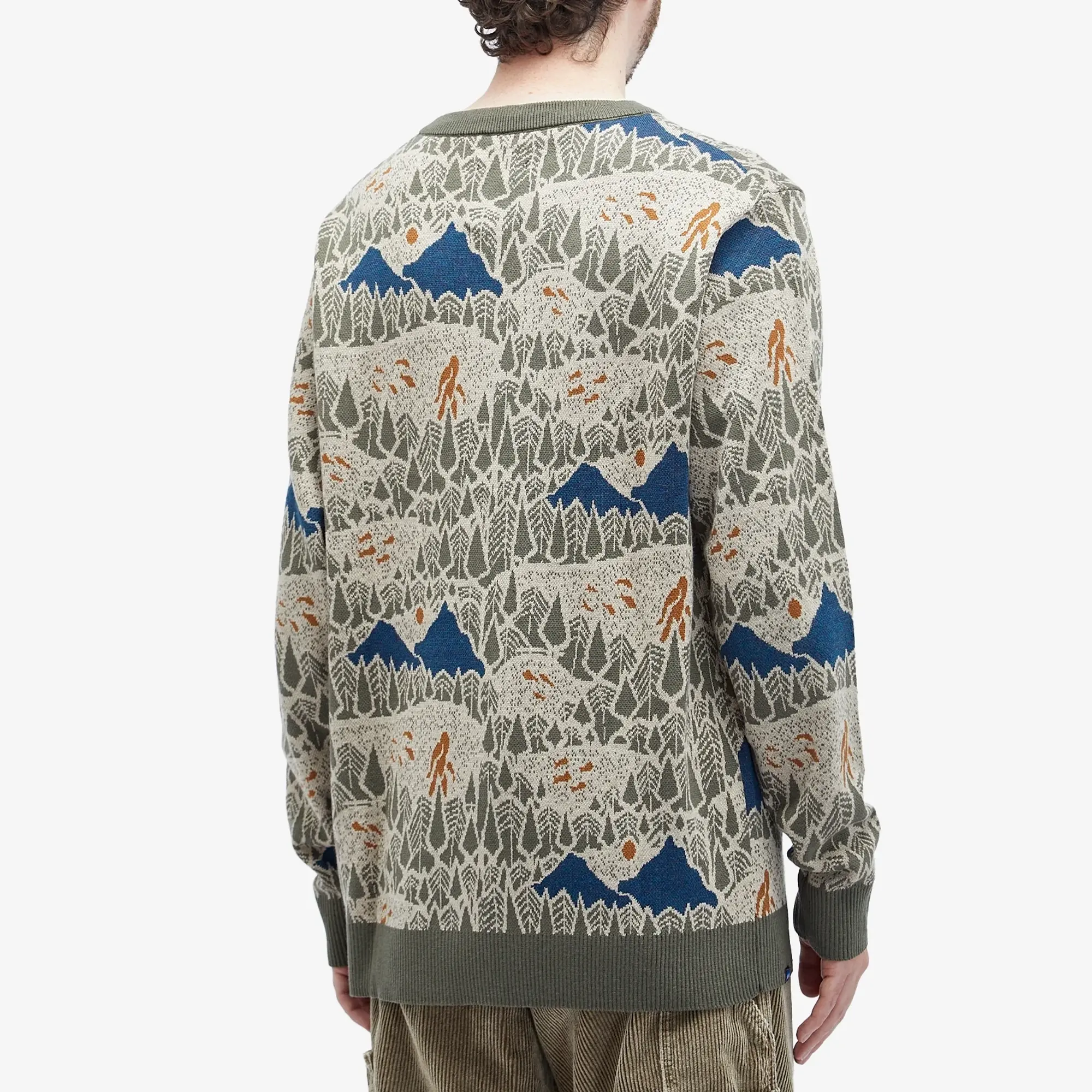KAVU Men's Highline Jacquard Crew Knit Sasquatch Hike