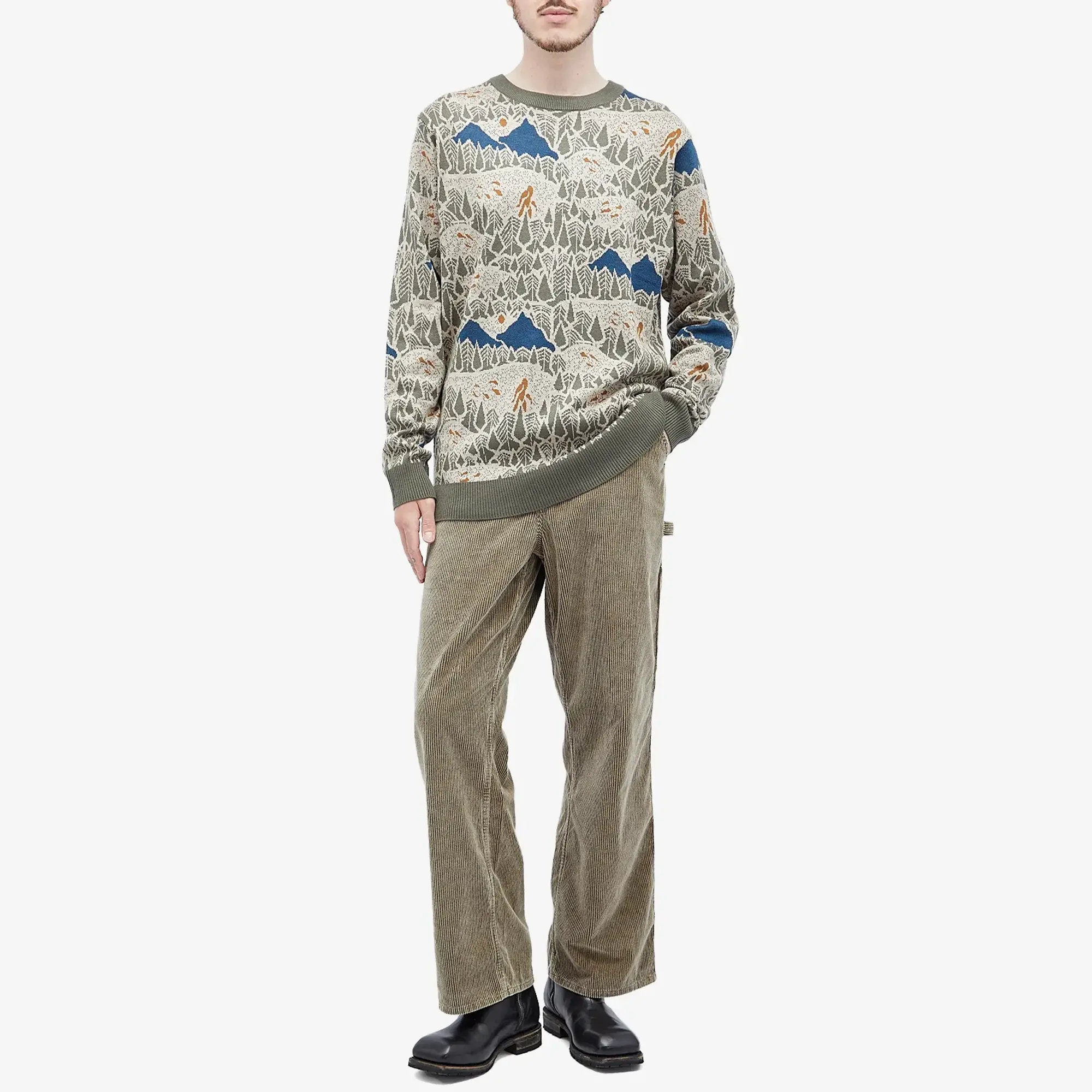 KAVU Men's Highline Jacquard Crew Knit Sasquatch Hike