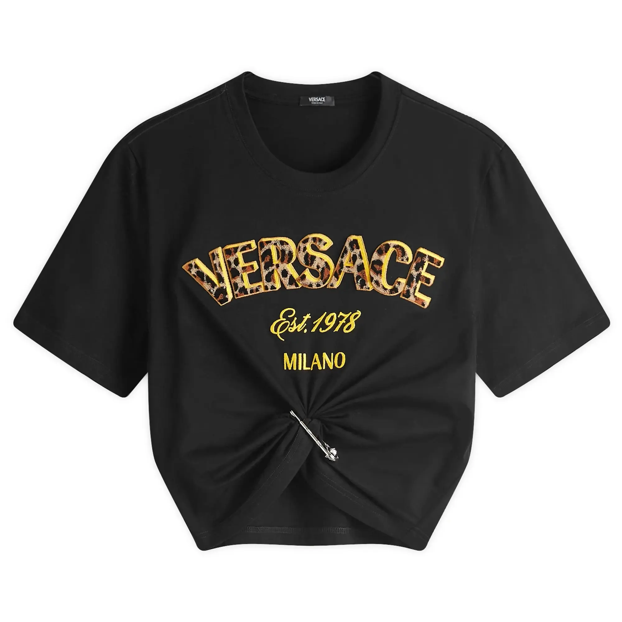 Versace Women's Leopard T-Shirt Black/Multi