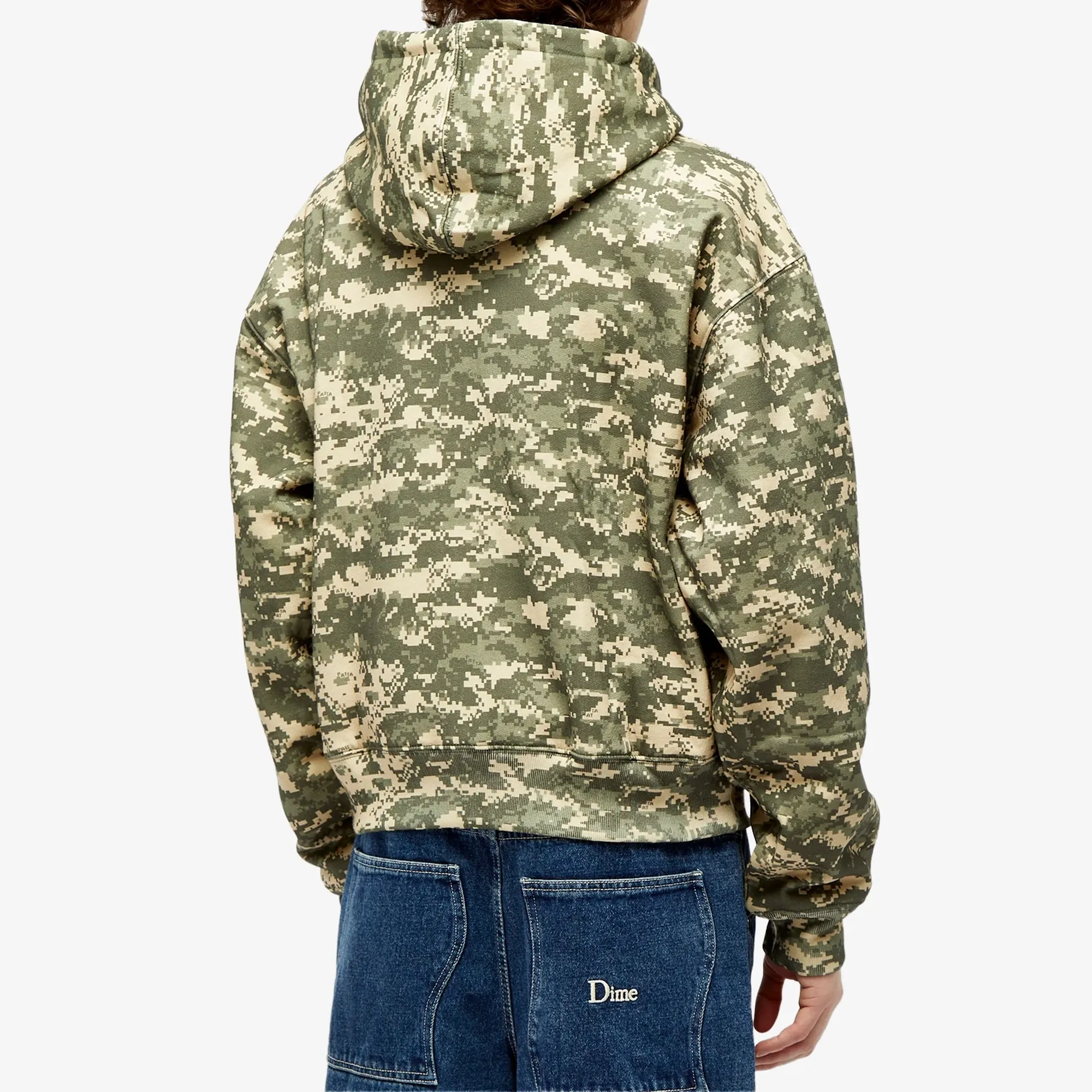 Patta Men's Digi Waffle Zip Hoodie Multi Spray Camo | POC-AW23-D-A