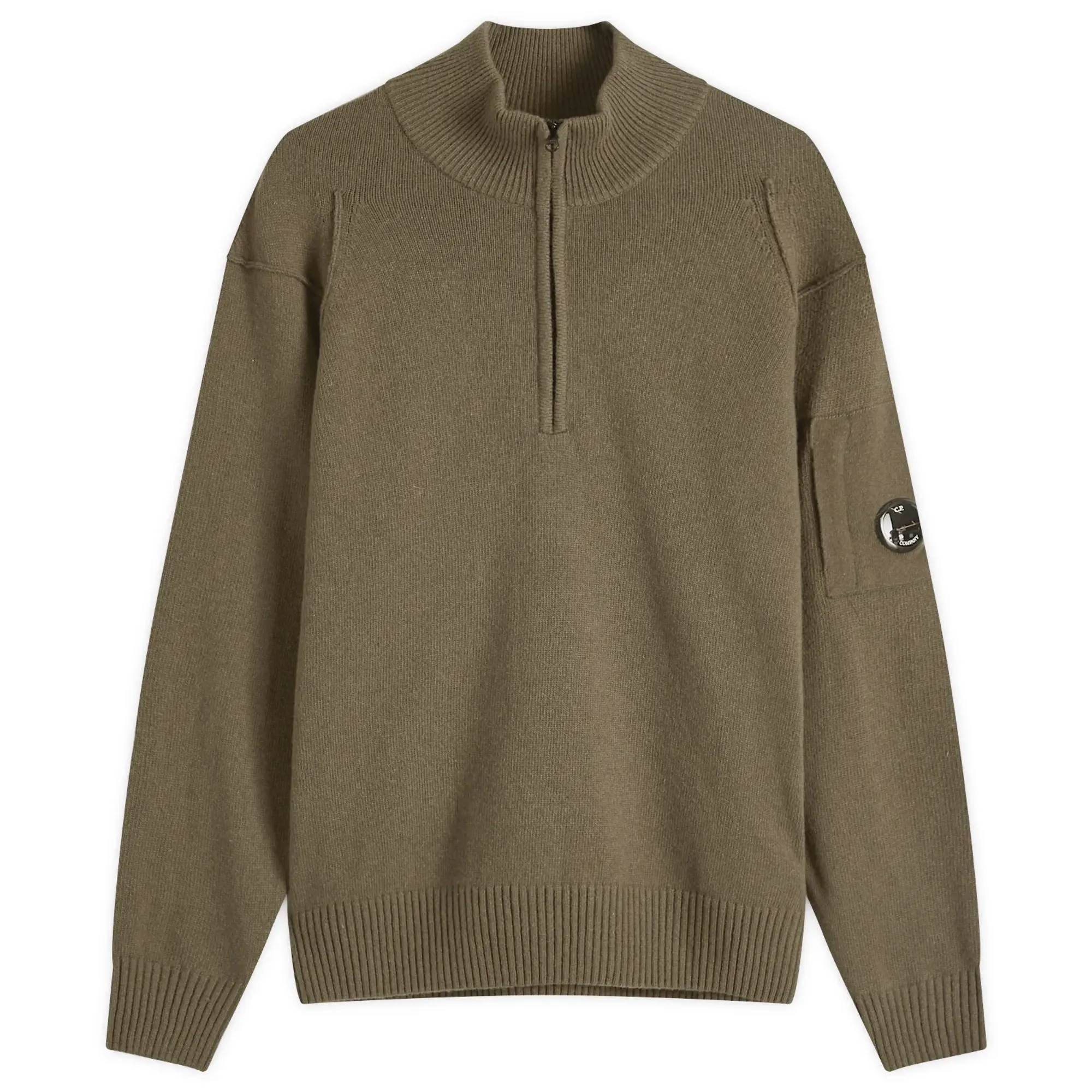 C.P. Company Men's Lambswool Grs Half Zip Knit Ivy Green