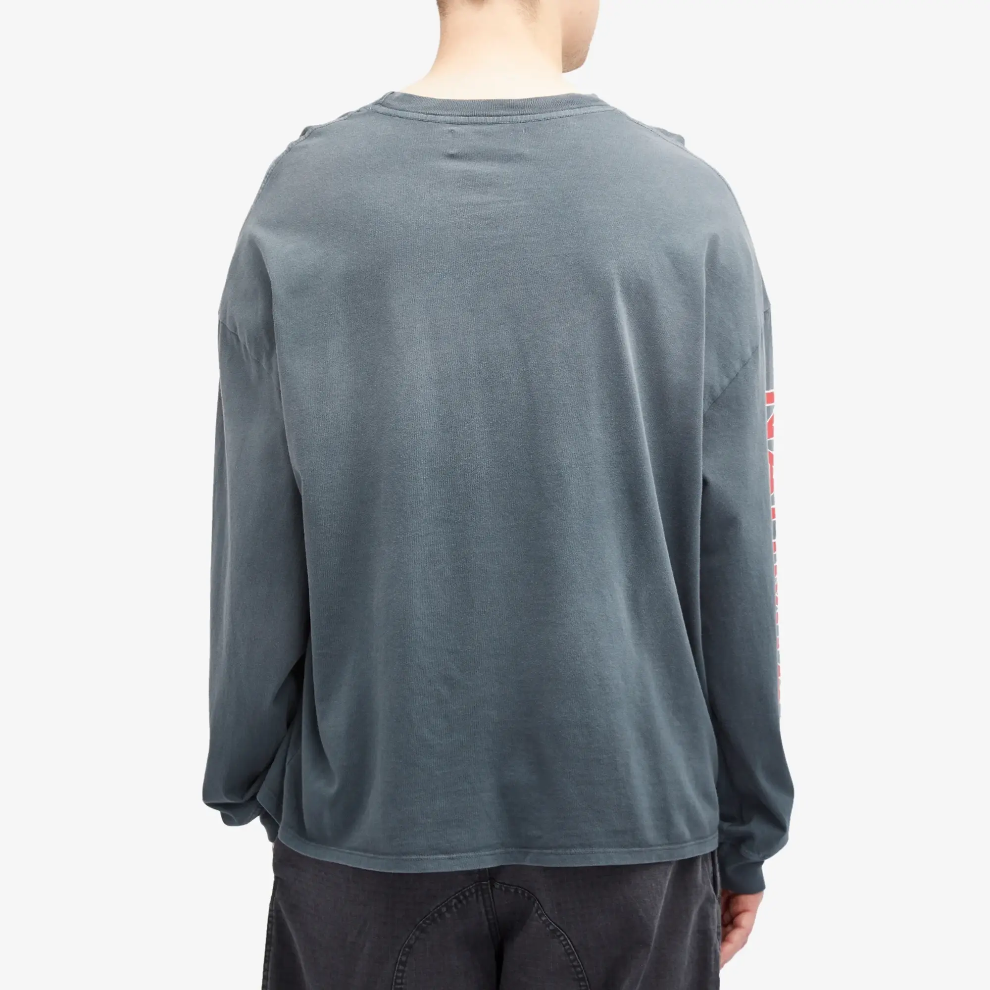 Nahmias Men's Ornamental Logo Long Sleeve T-Shirt Worn Black