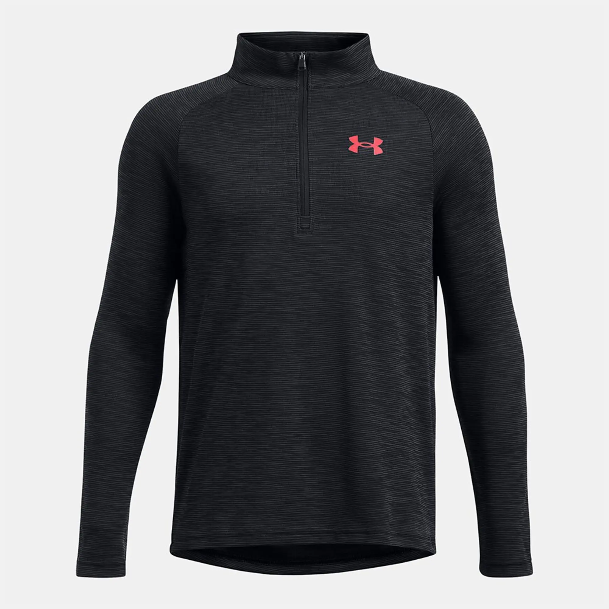 Under Armour Junior Tech Textured Half Zip T-Shirt - Black - Size XL/B - Black