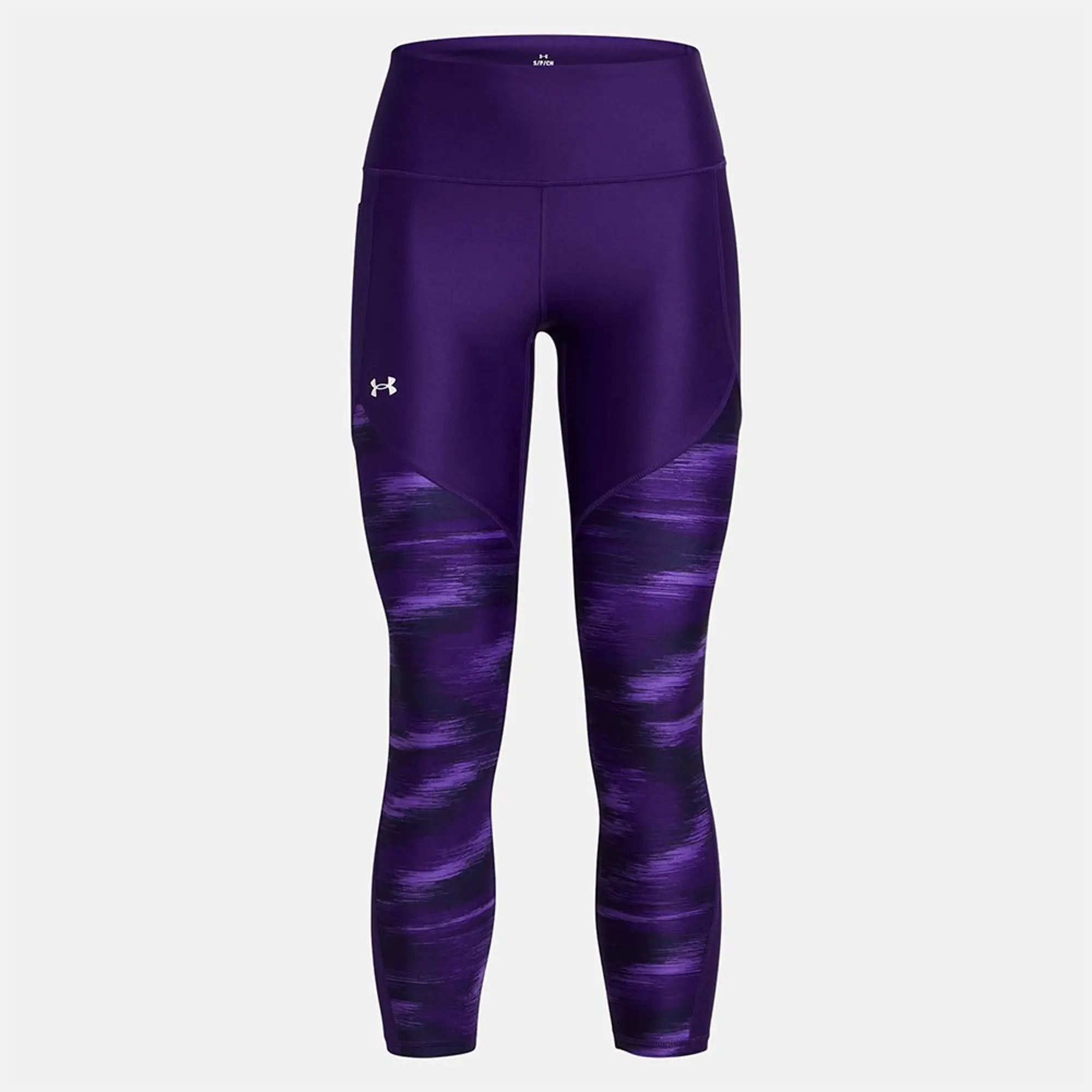 Women's  Under Armour  Tech™ Printed Panel Ankle Leggings Purple / Lavish / White XS