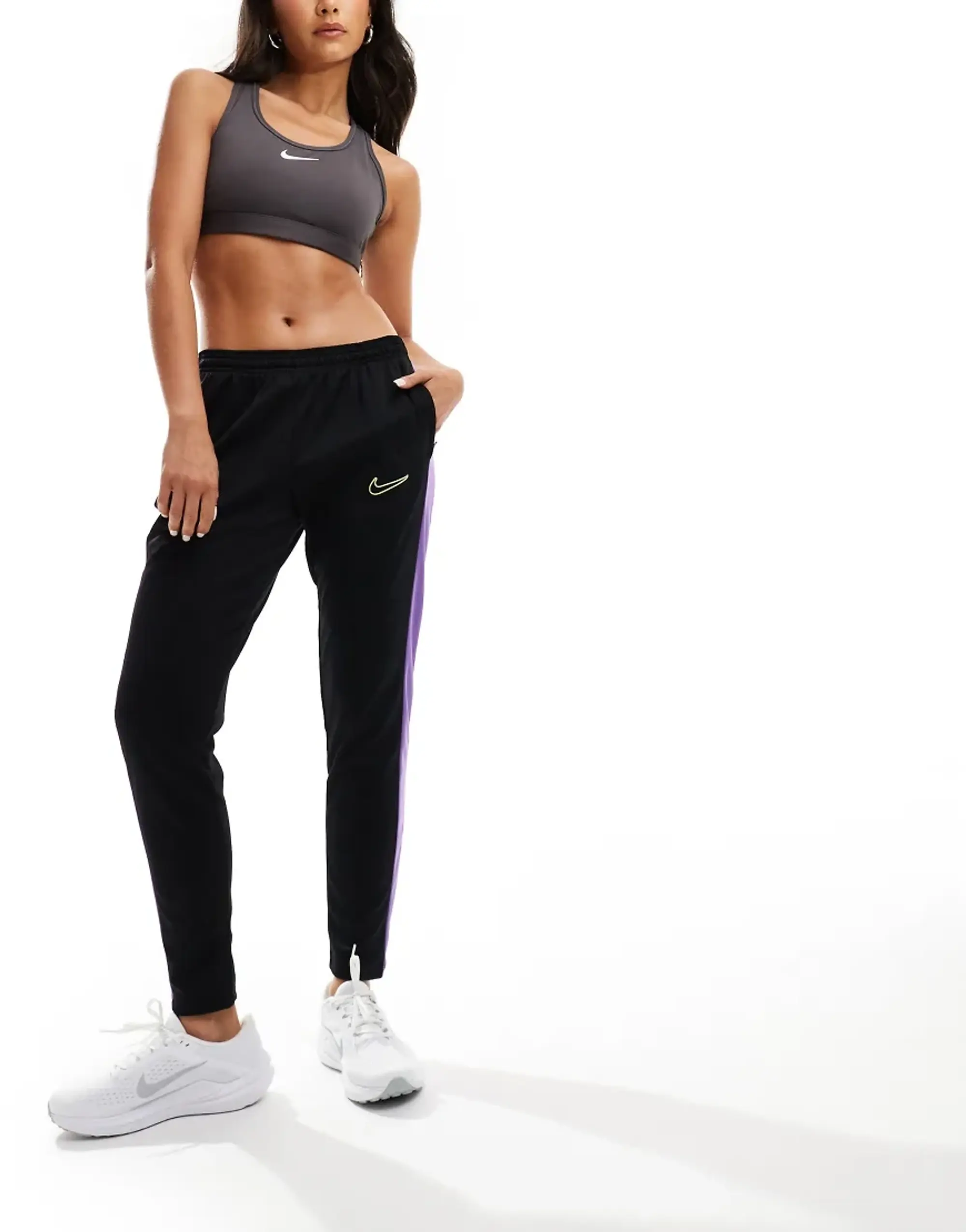 Nike Football Academy 23 Joggers In Black And Purple