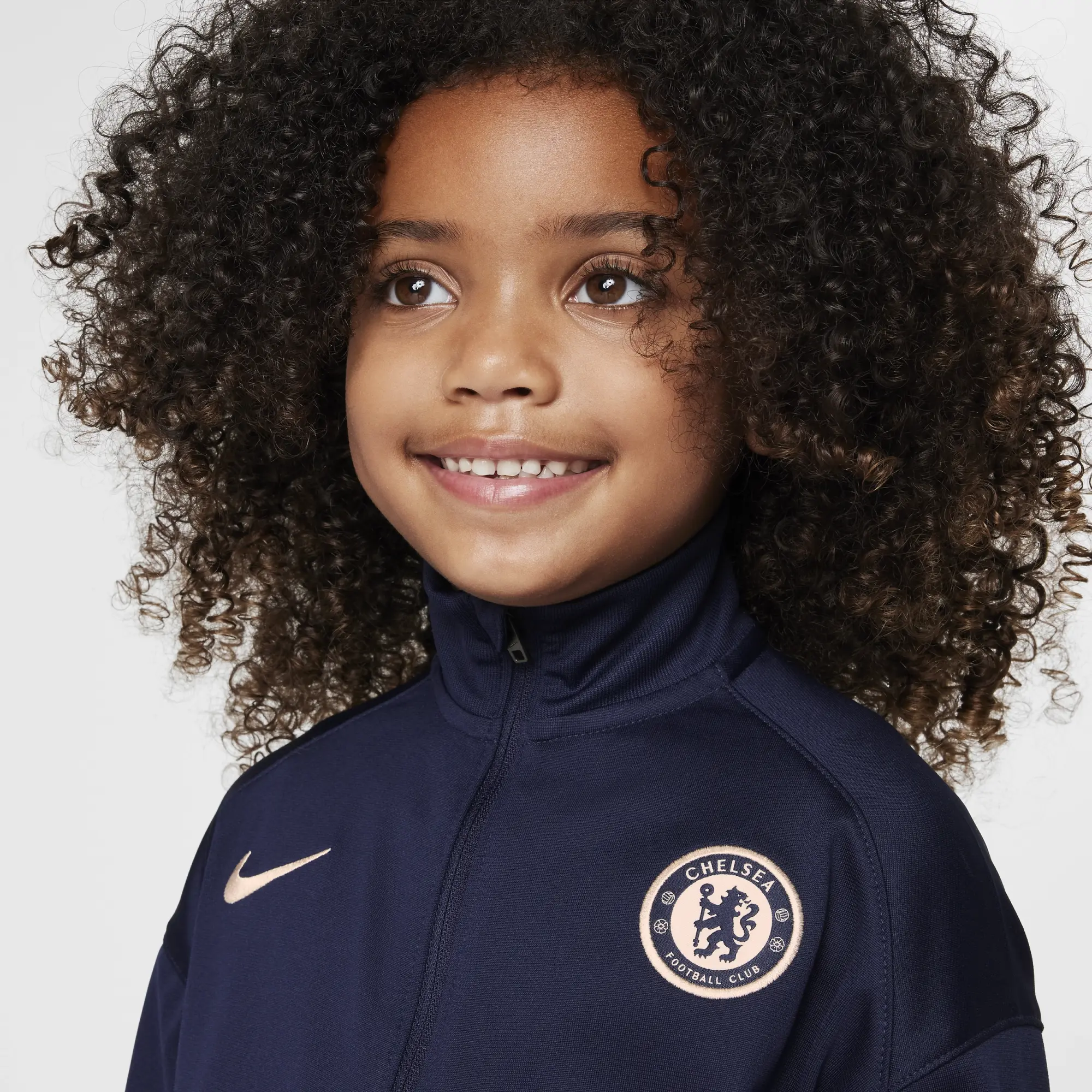 Chelsea F.C. Strike Younger Kids' Nike Dri-FIT Football Knit Tracksuit - Blue - Polyester
