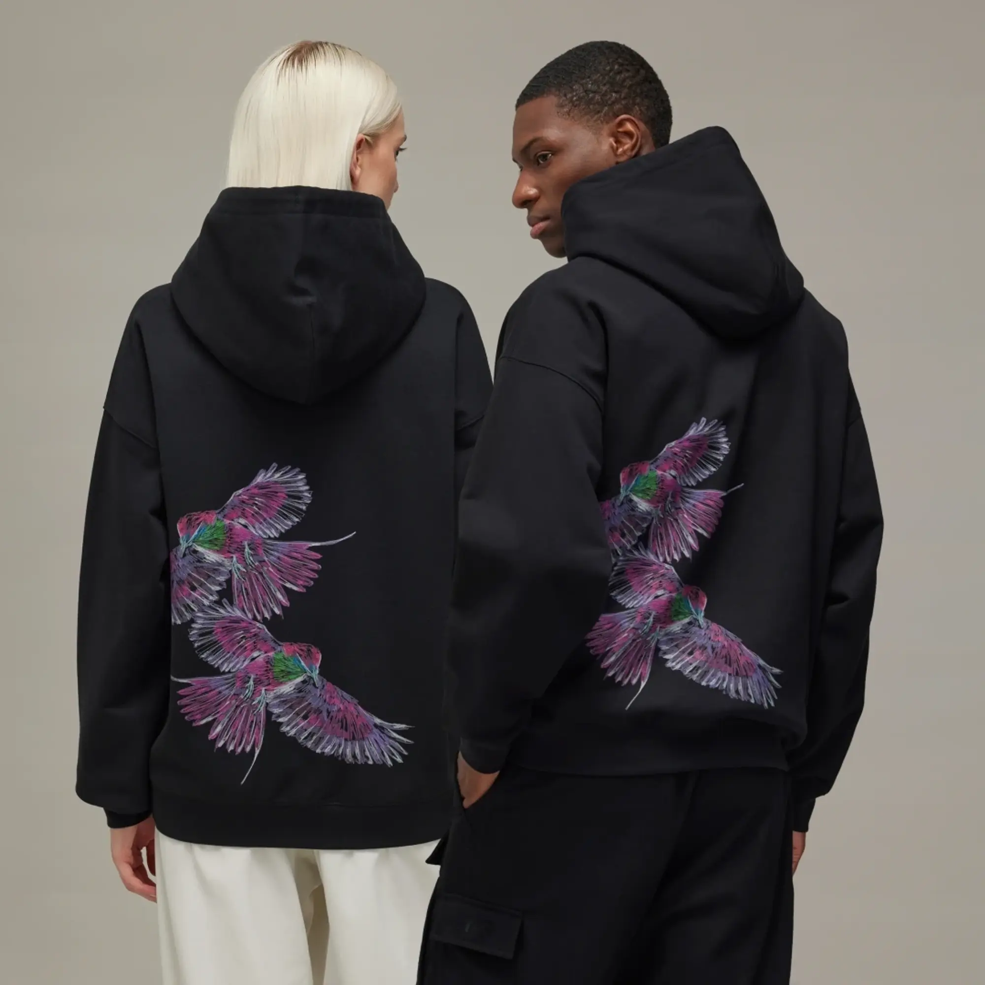Y-3 Men's Bird Graphic Hoodie Black
