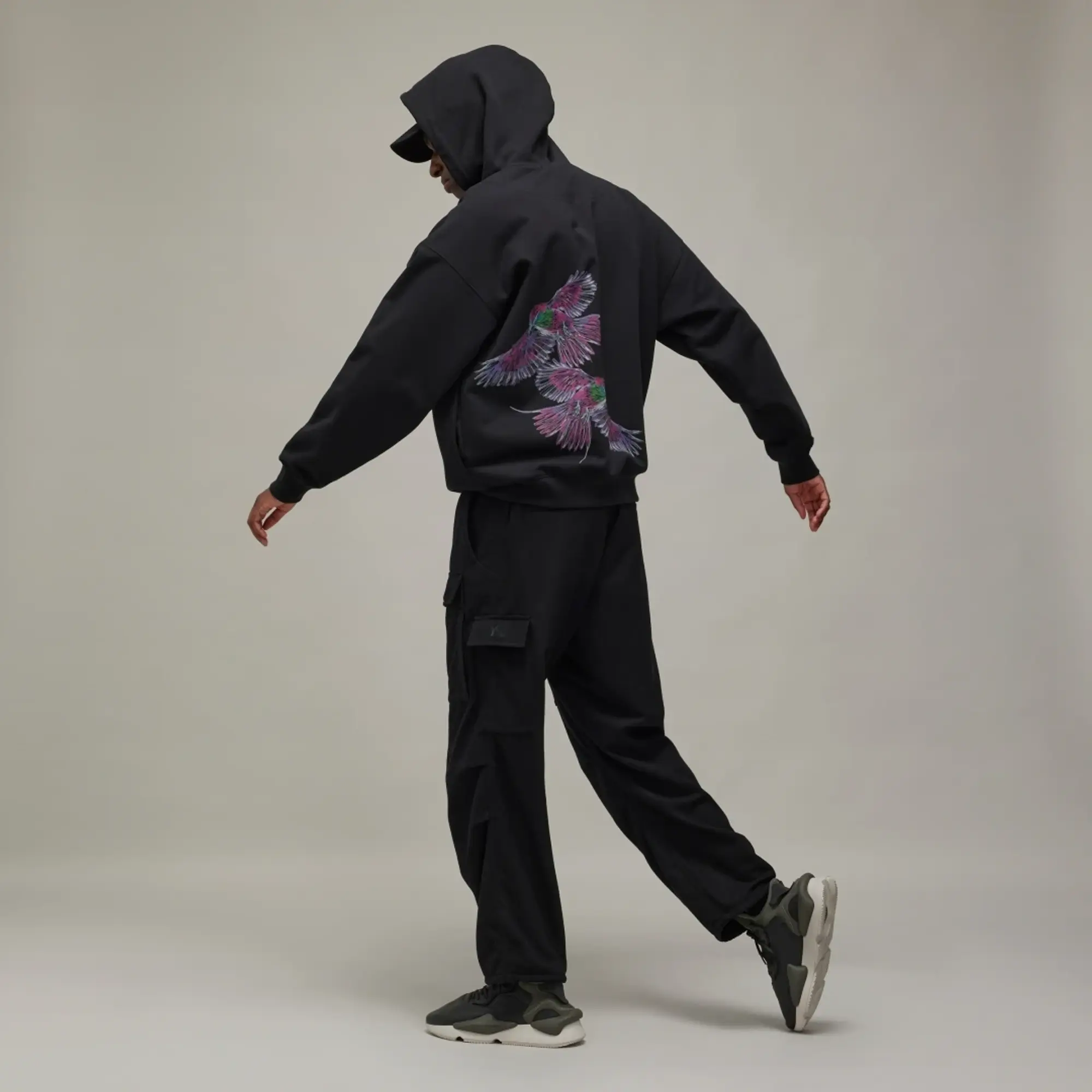 Y-3 Men's Bird Graphic Hoodie Black