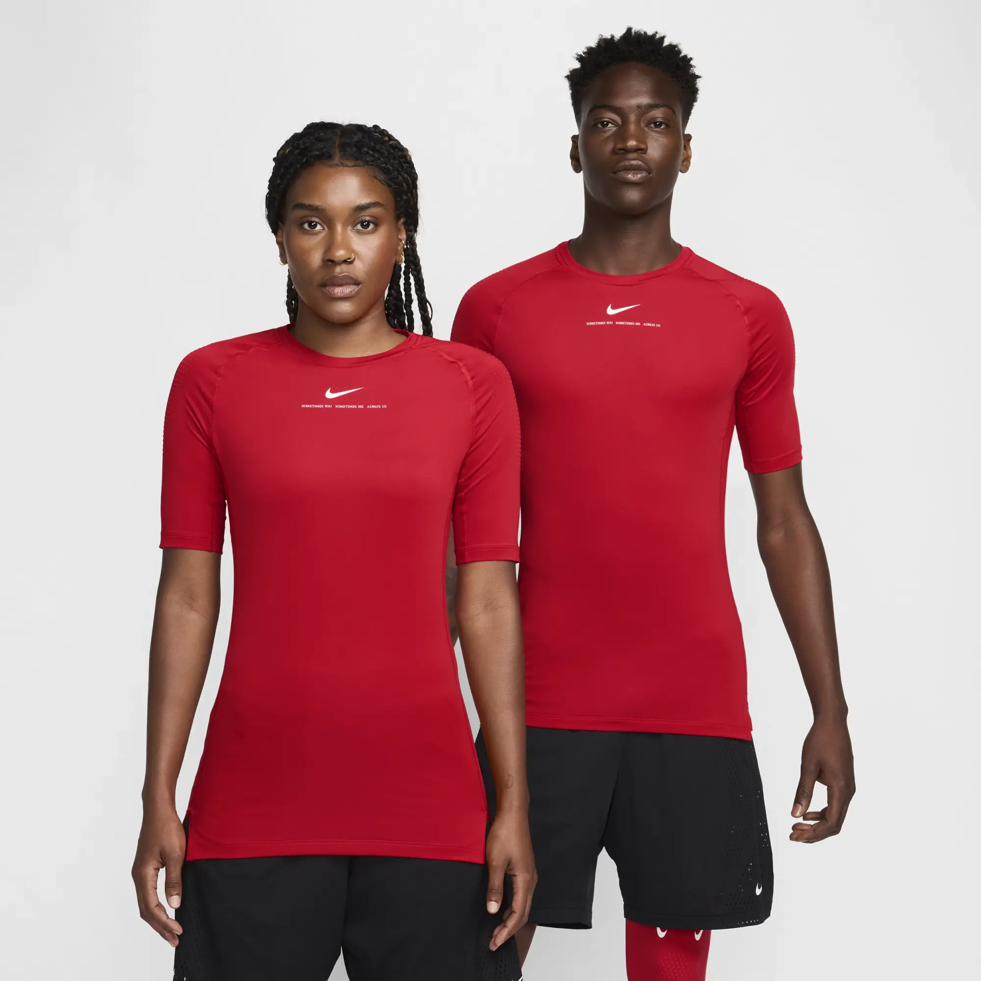 Nike NOCTA Men's Short-Sleeve Base Layer Basketball Top - Red - Polyester/Elastane