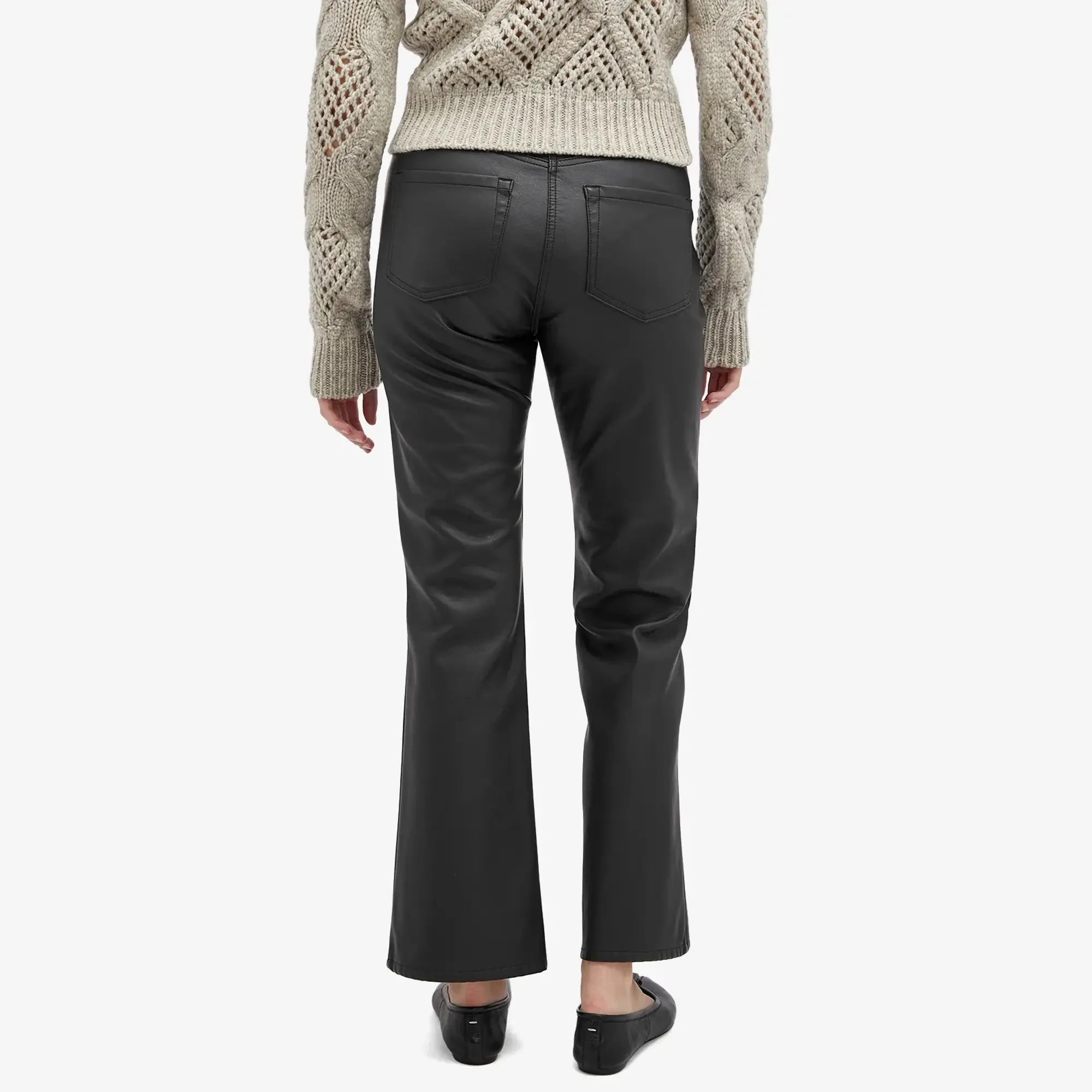 Weekend by Max Mara Women's Leather Trousers Black