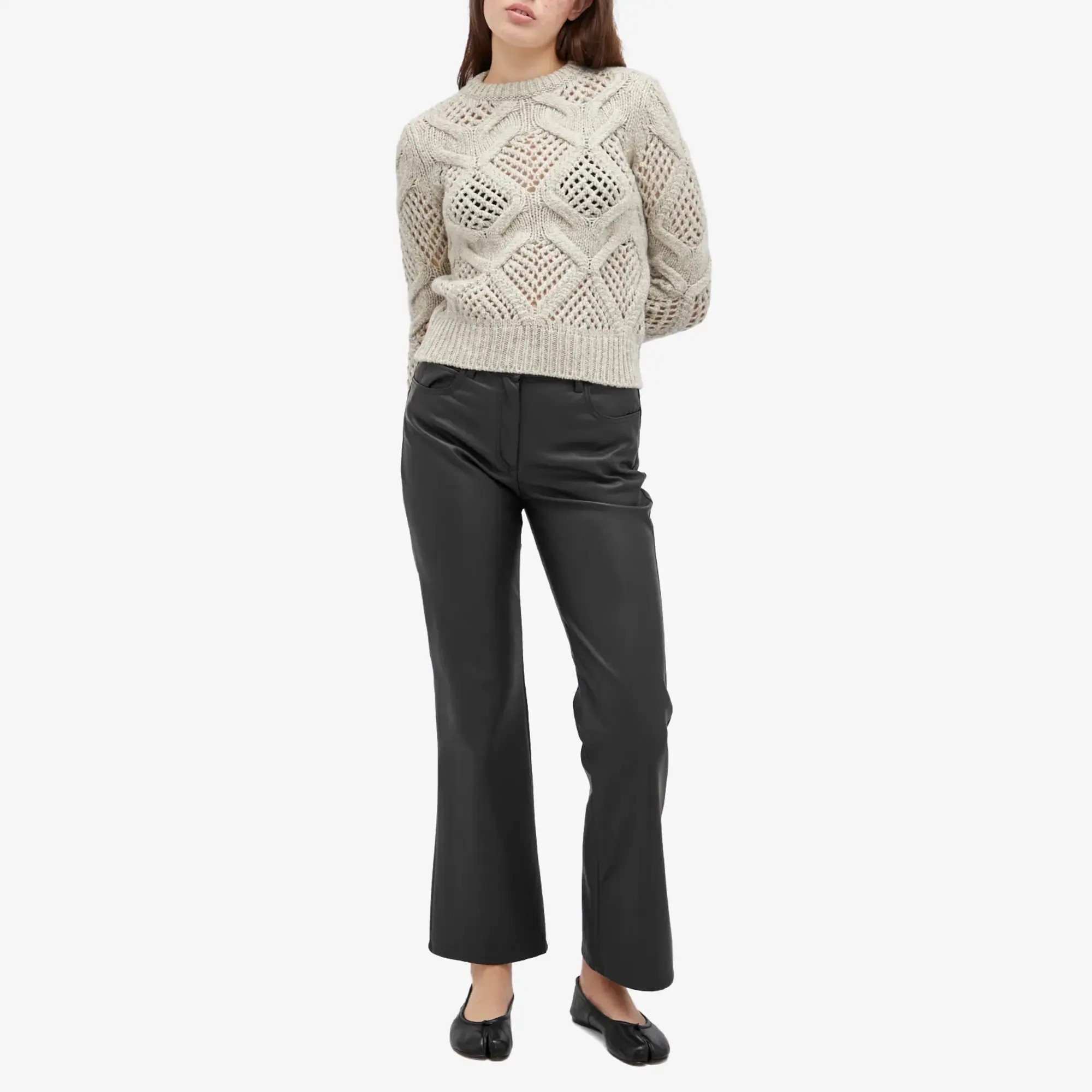 Weekend by Max Mara Women's Leather Trousers Black