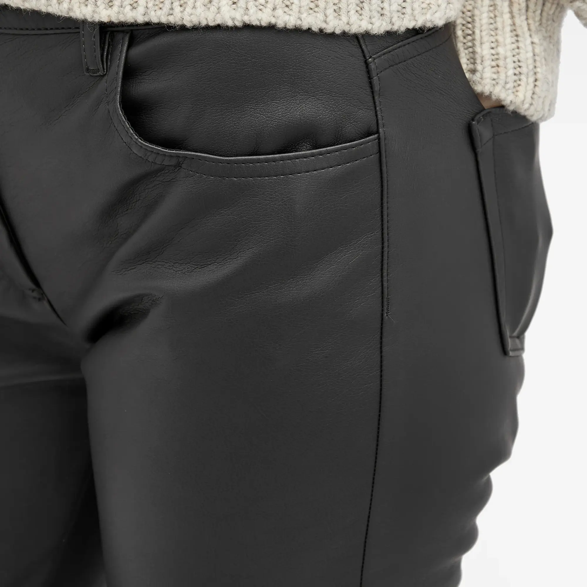 Weekend by Max Mara Women's Leather Trousers Black