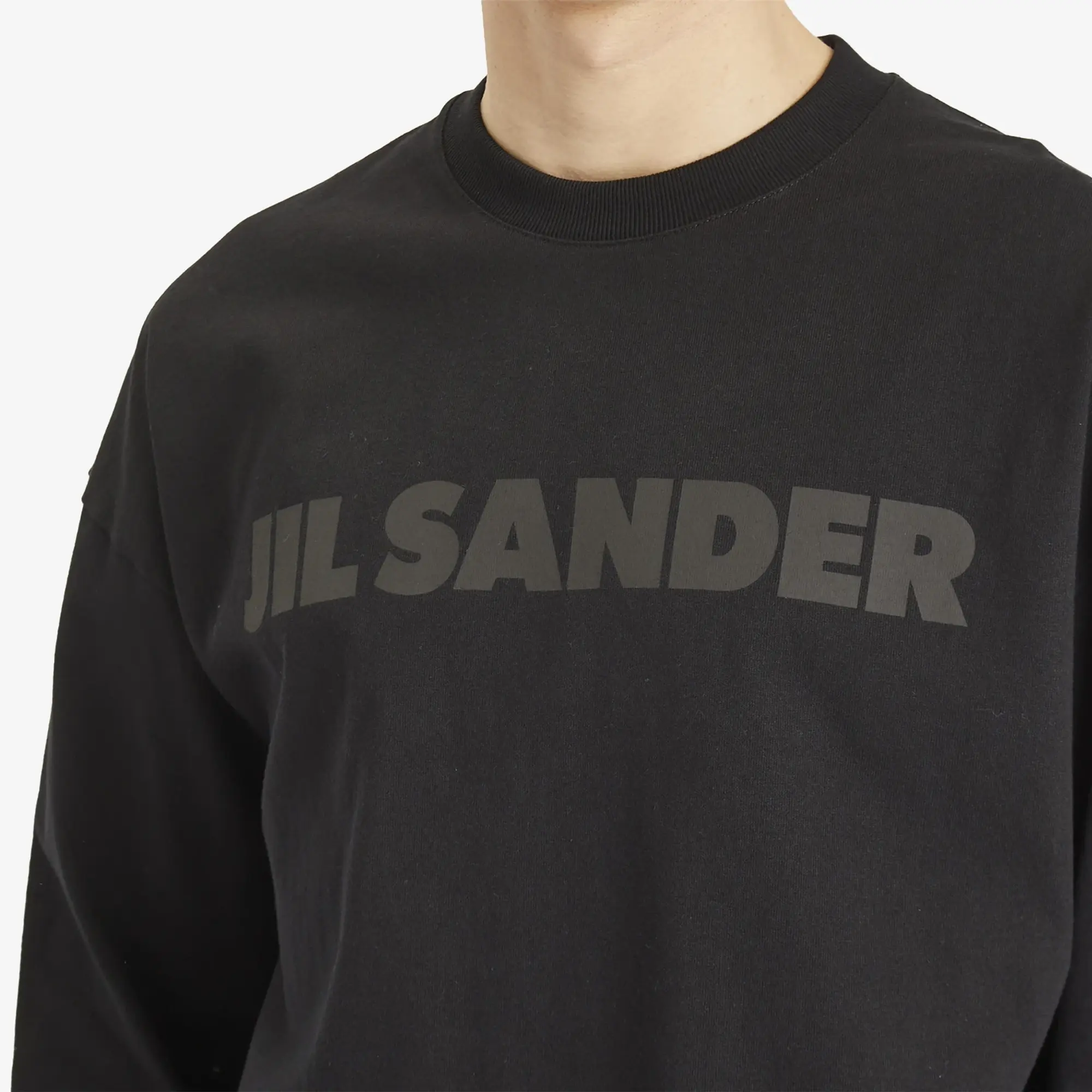 Jil Sander Men's Logo Long Sleeve T-Shirt Black