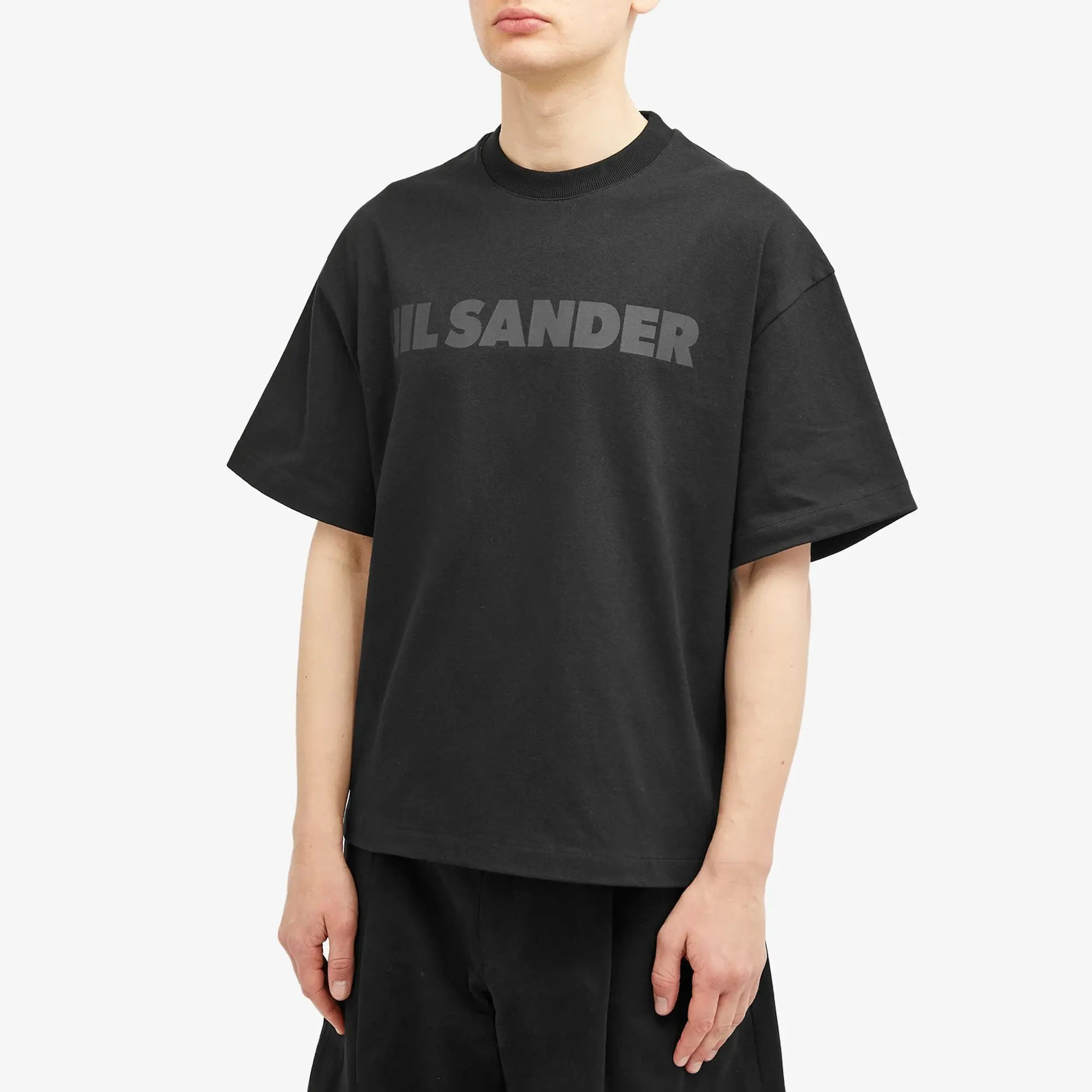 Jil Sander Men's Logo Long Sleeve T-Shirt Black