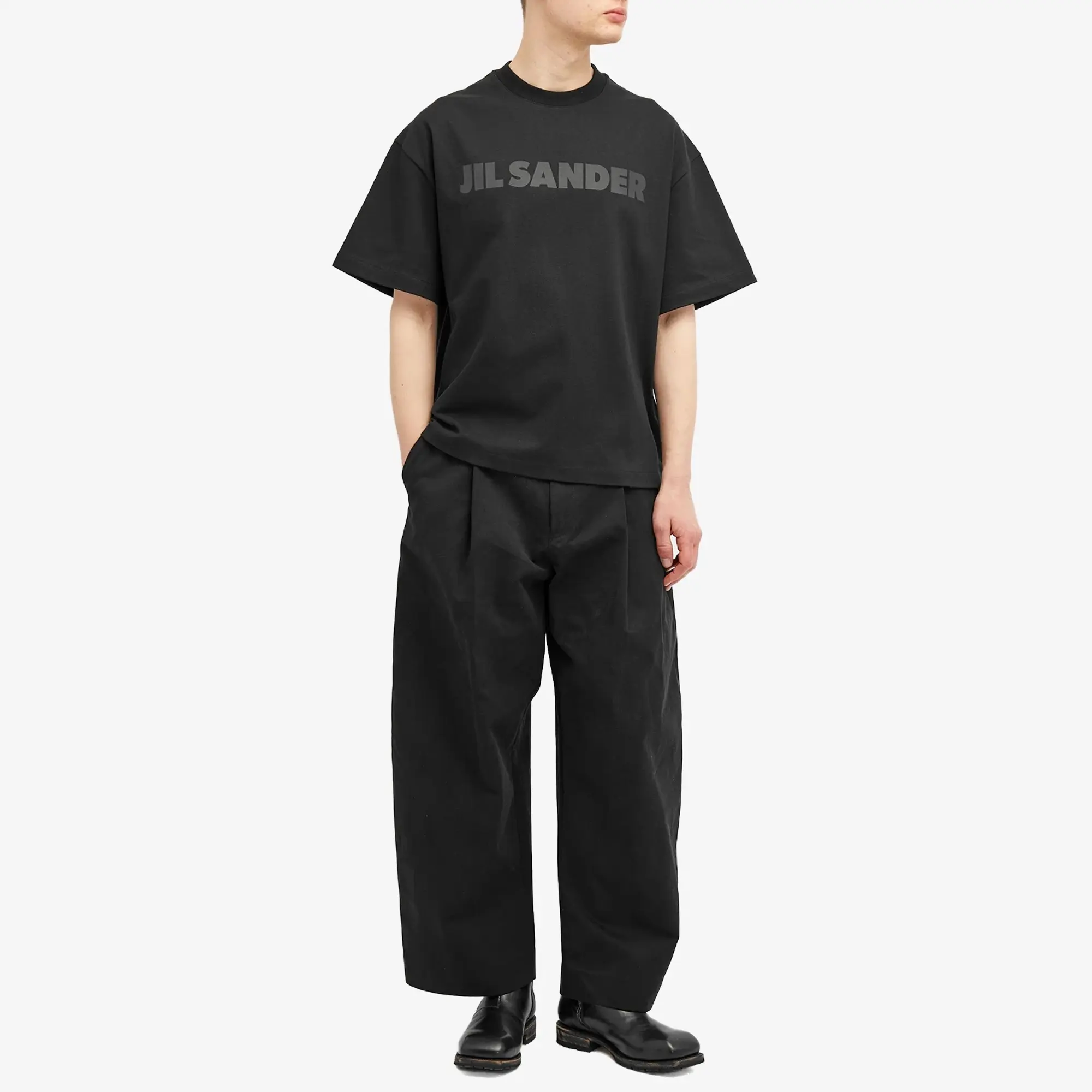 Jil Sander Men's Logo Long Sleeve T-Shirt Black
