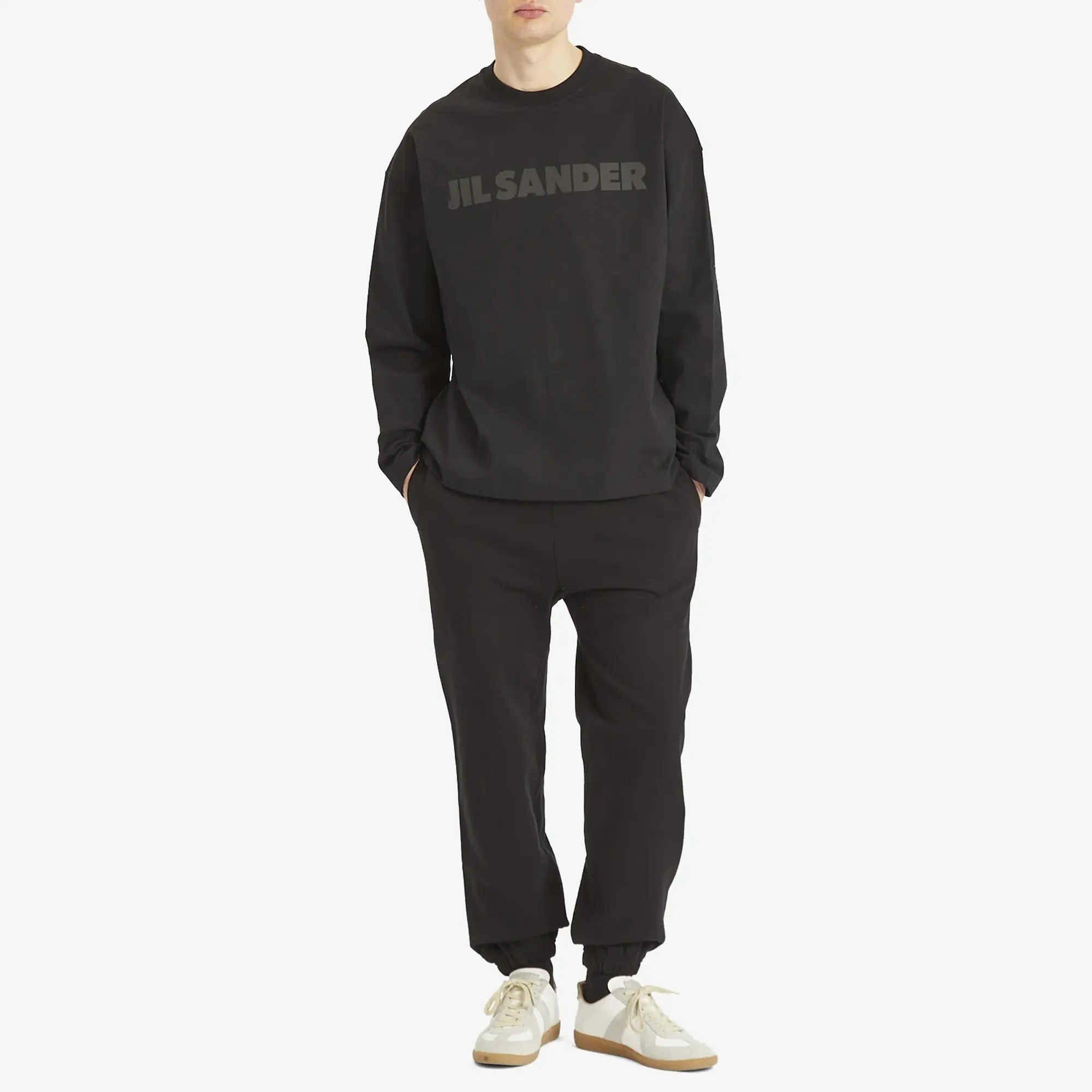 Jil Sander Men's Logo Long Sleeve T-Shirt Black