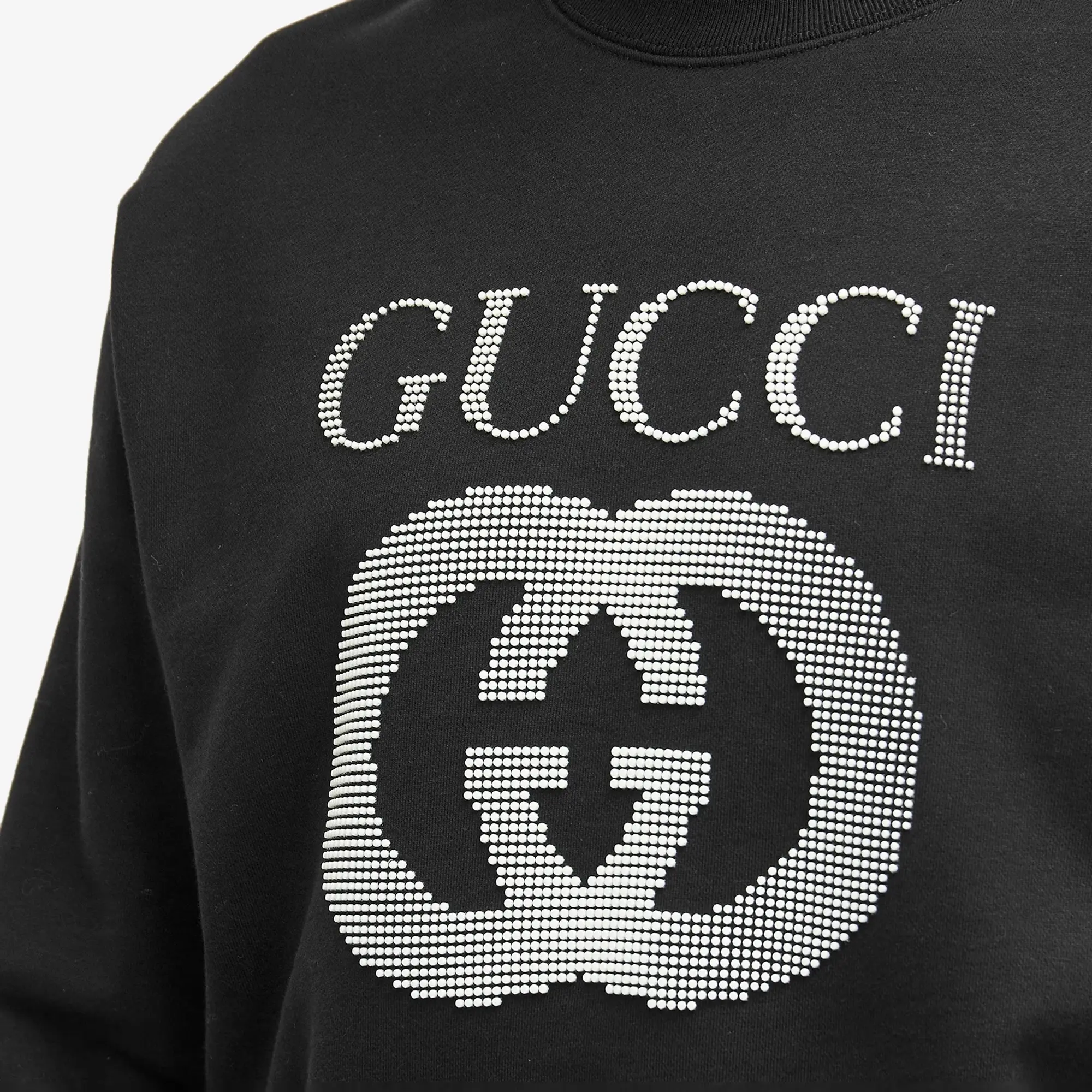 Gucci Men's Interlocking Logo Crew Neck Sweatshirt Black