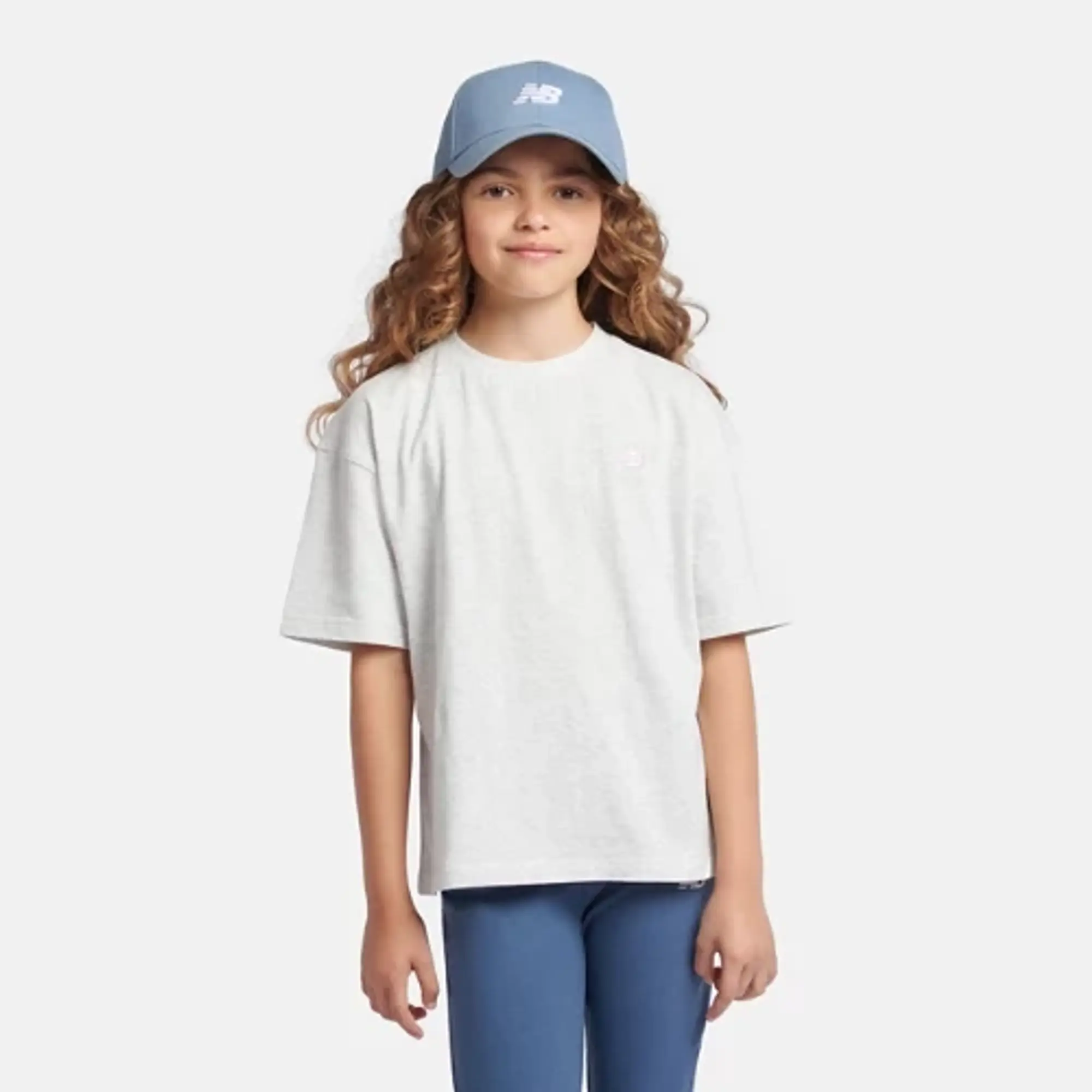 New Balance Kids' Cotton Logo T-Shirt, Ash Heather