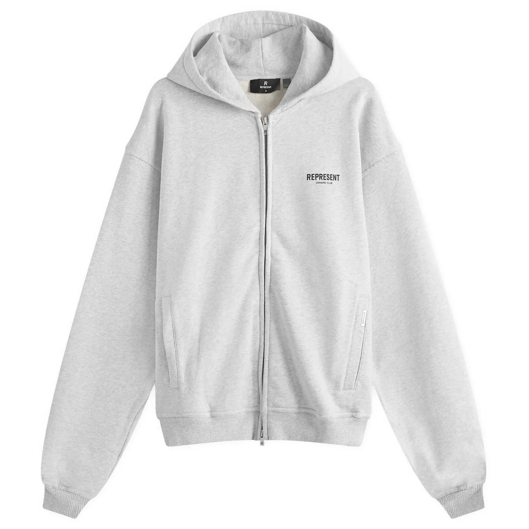 Represent Men's Owners Club Zip Hoodie Ash Grey Black