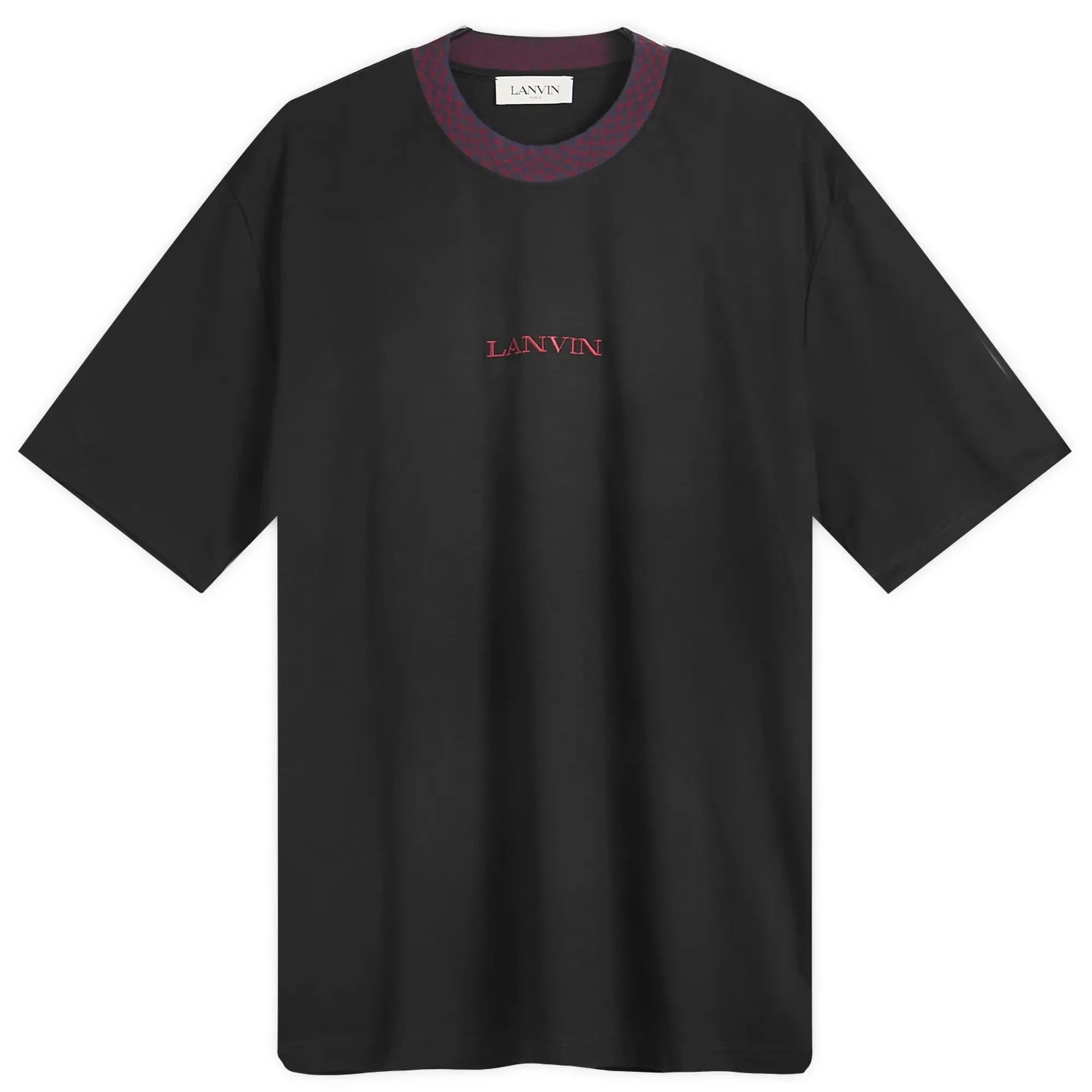 Lanvin Men's Curb Mohair Logo T-Shirt Black