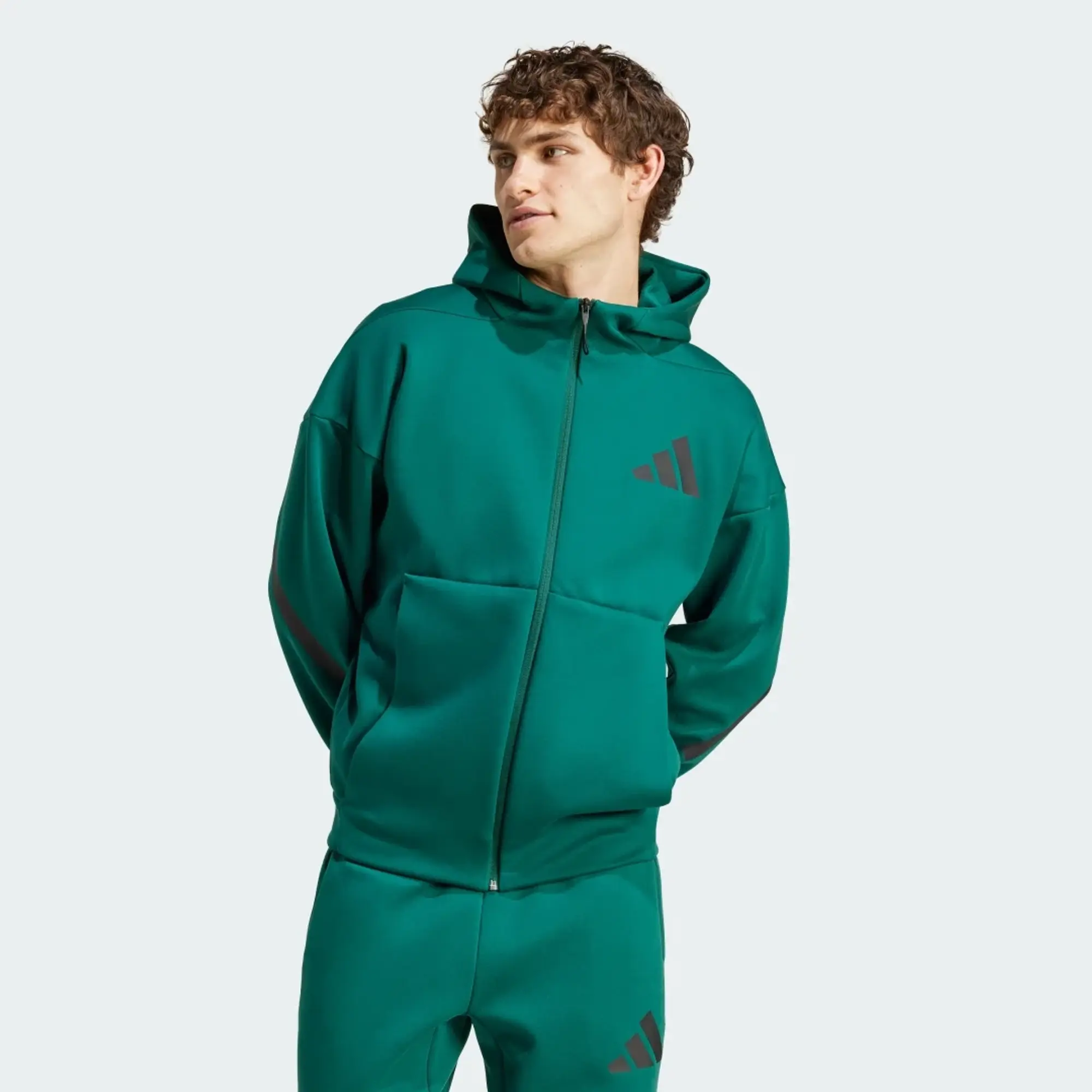 Manchester United x adidas Z.N.E. Full Zip Hoodie Green