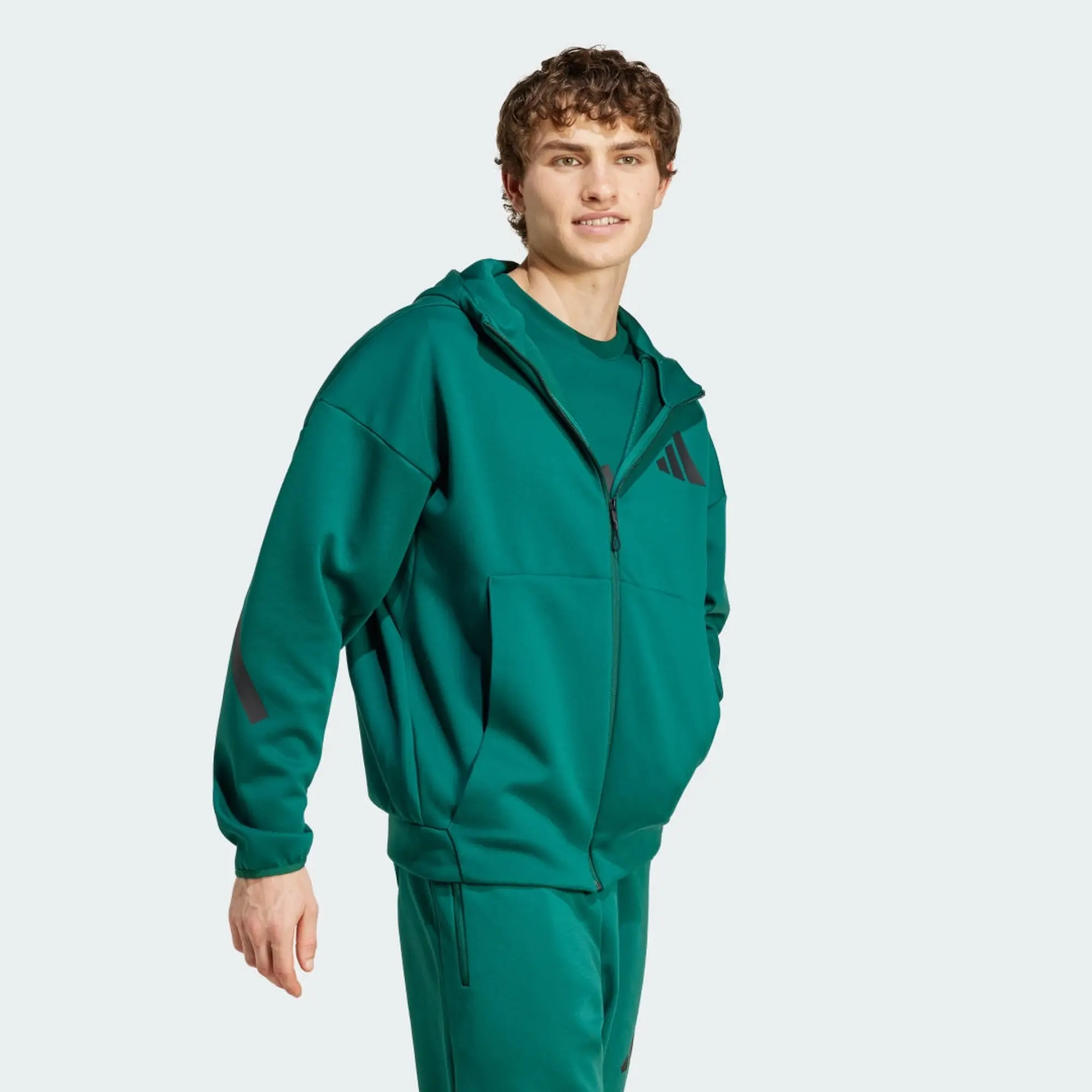 Manchester United x adidas Z.N.E. Full Zip Hoodie Green