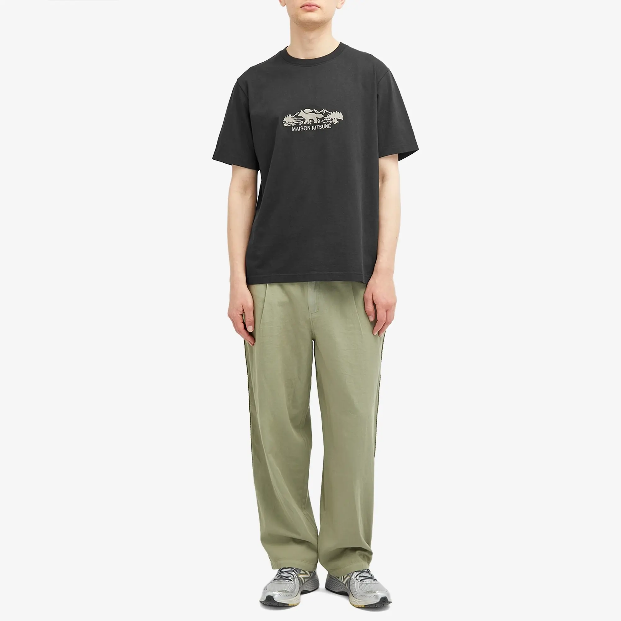 Maison Kitsuné Maison Kitsune Outdoor Profile Fox Comfort T-Shirt Black