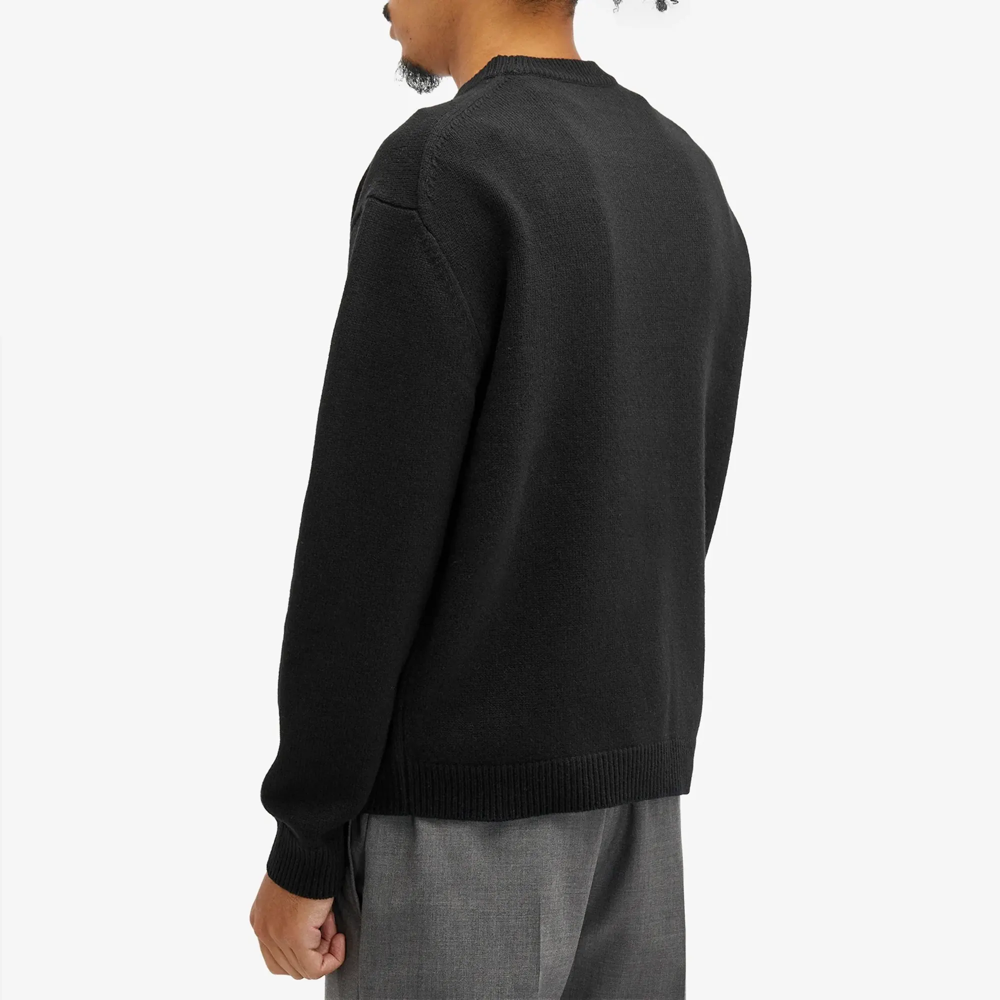 Maison Kitsuné Maison Kitsune Fox Head Intarsia Comfort Crew Neck Jumper Black