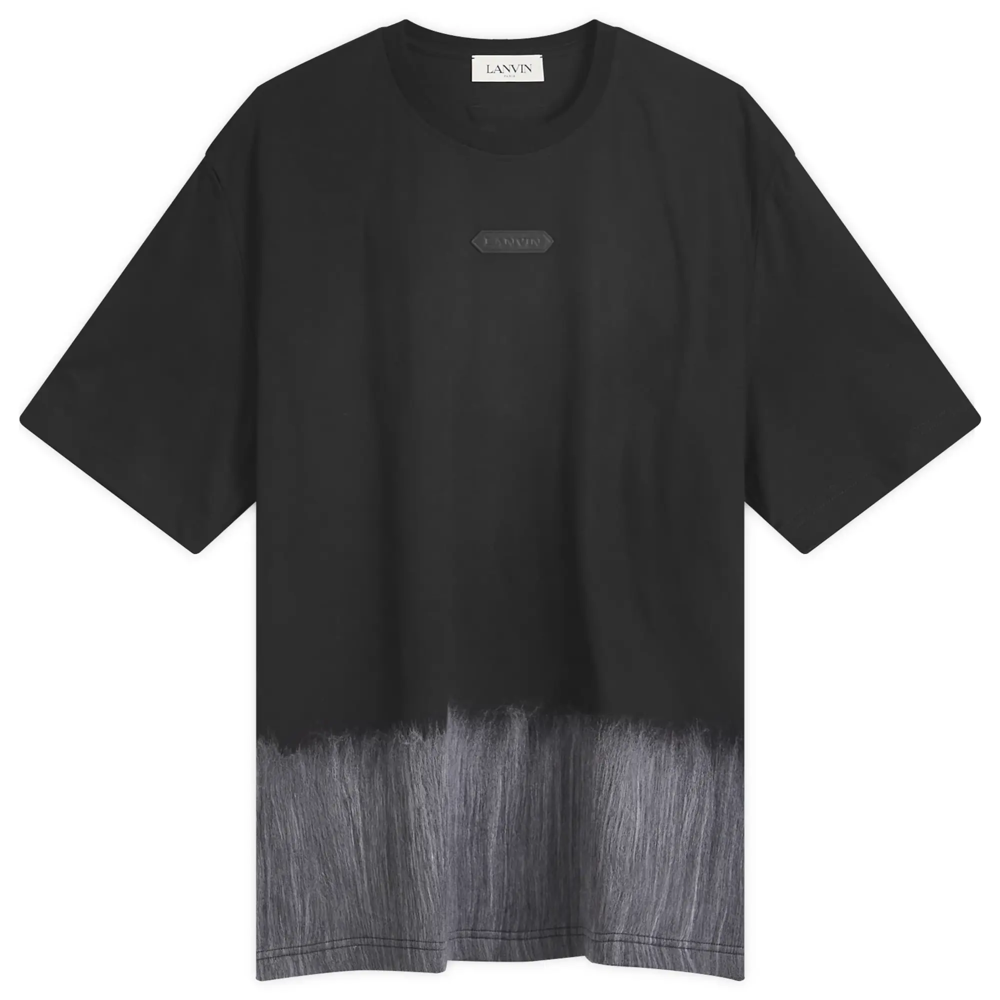 Lanvin Men's Mohair Patch Logo T-Shirt Black