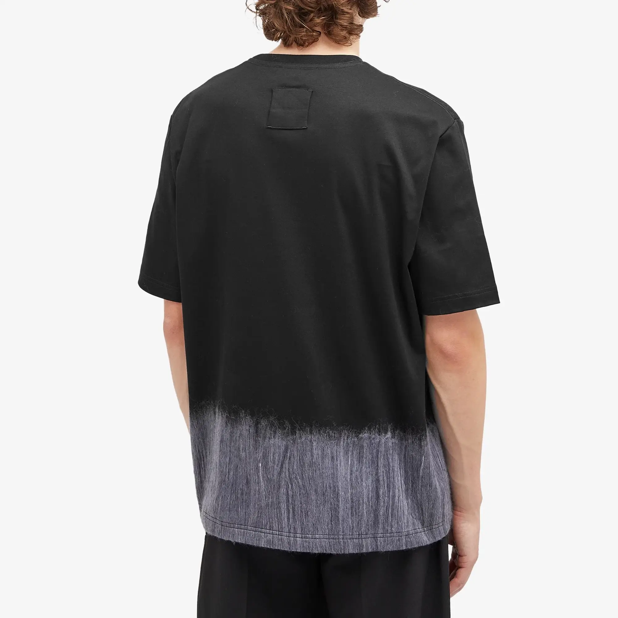 Lanvin Men's Mohair Patch Logo T-Shirt Black