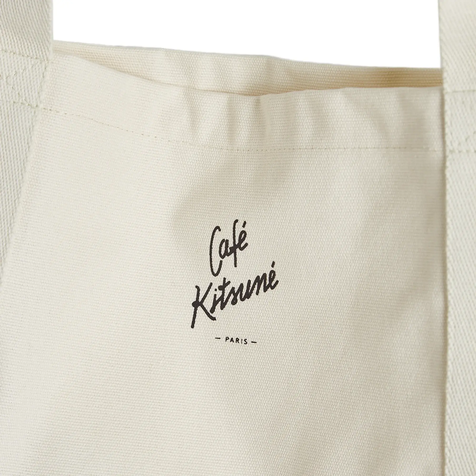 Maison Kitsuné Maison Kitsune Café Kitsuné Fox Tote Bag Tapioca
