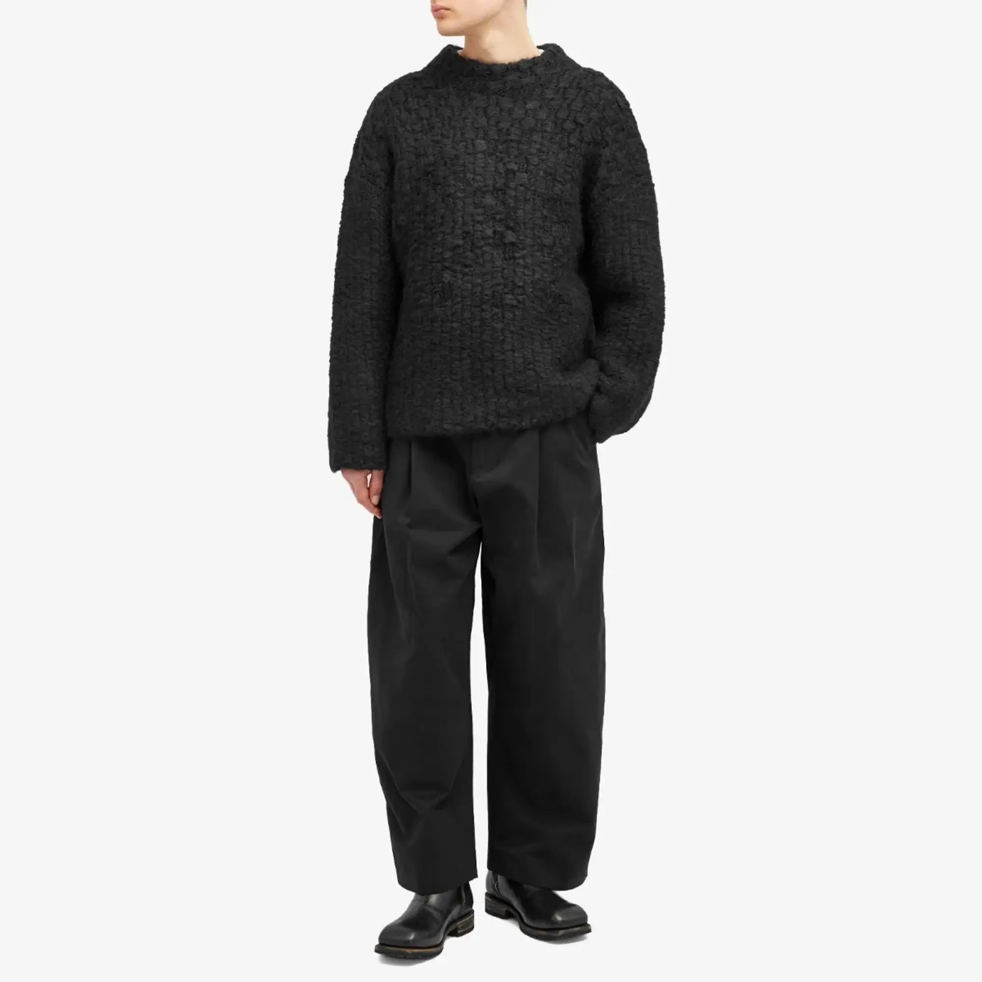 Jil Sander Men's Plus Mohair Knit Sweatshirt Black