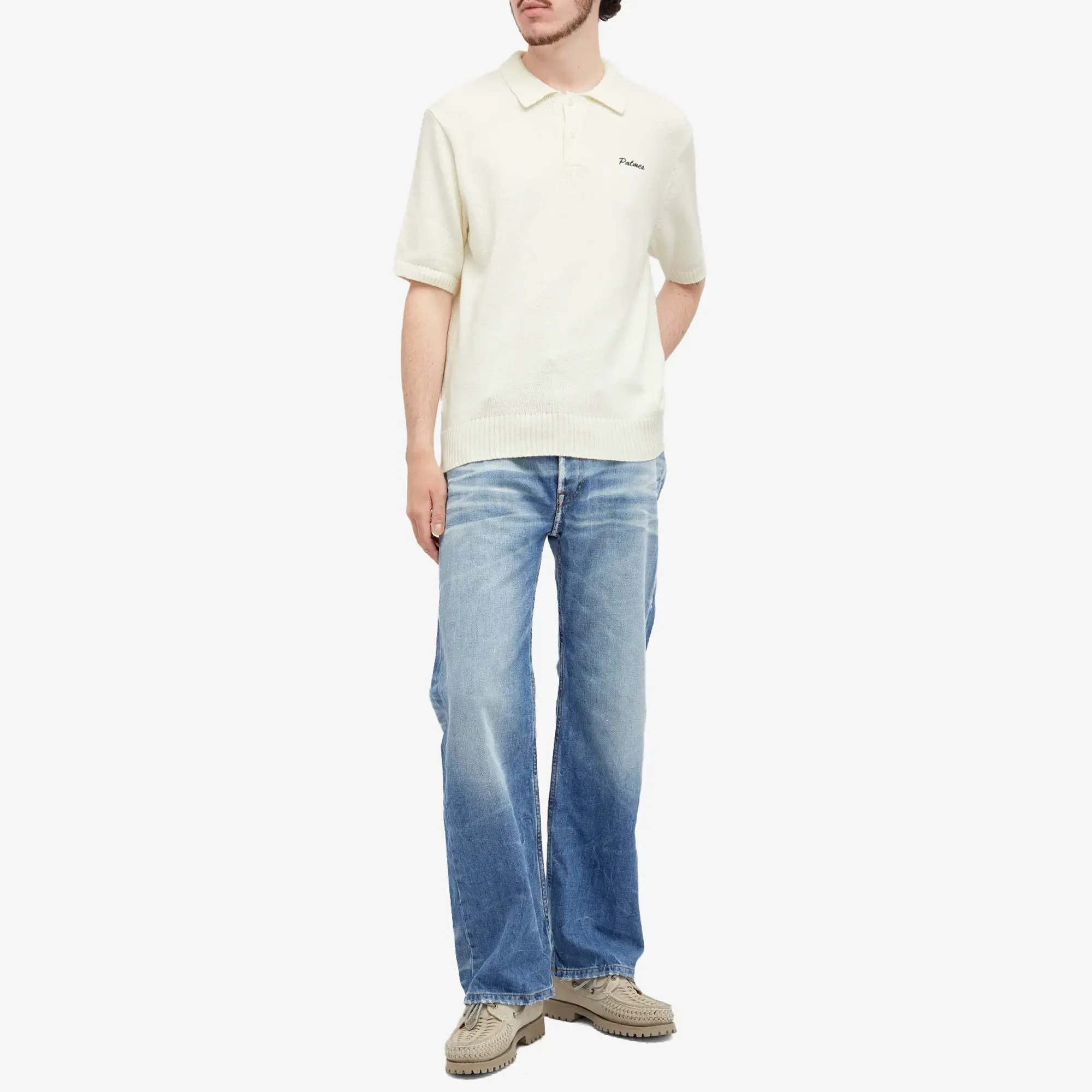 Palmes Men's Marco Knit Polo Off-White