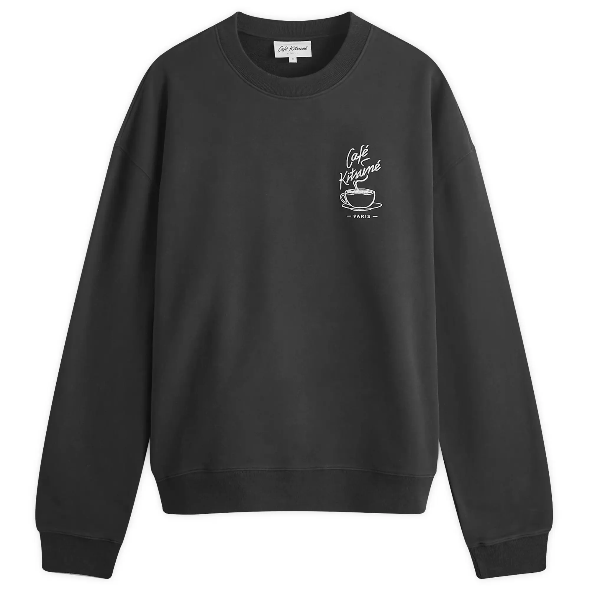 Maison Kitsuné Maison Kitsune Café Kitsuné Coffee Cup Relaxed Sweatshirt Black