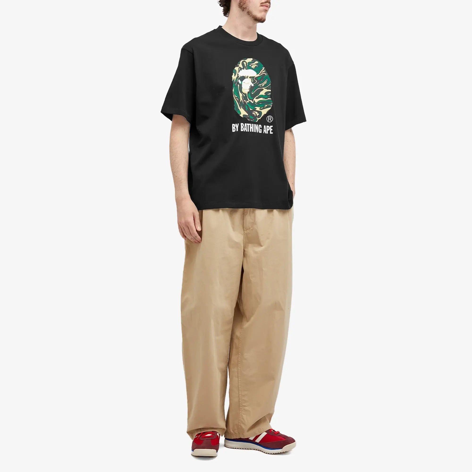 A Bathing Ape Men's Marbling Camo by Bathing Ape T-Shirt Black