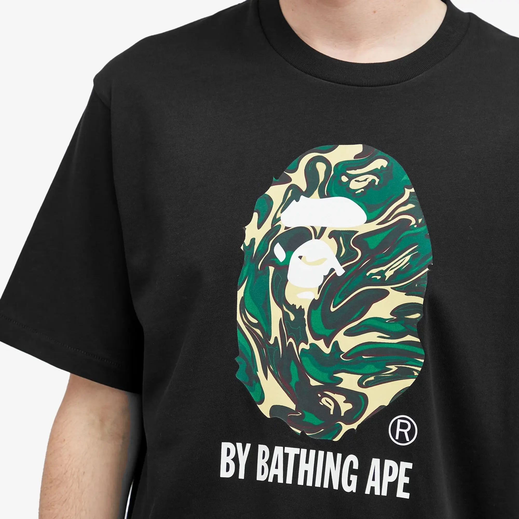 A Bathing Ape Men's Marbling Camo by Bathing Ape T-Shirt Black