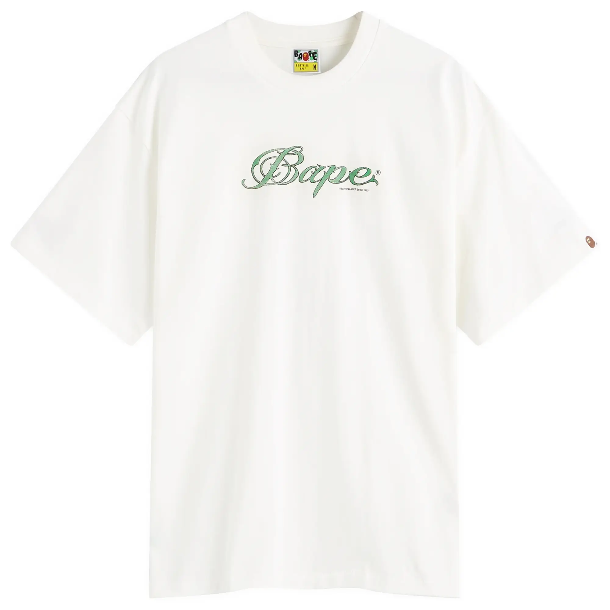 T-Shirt A Bathing Ape Logo Relaxed Fit Short Sleeve Tee Ivory Xxl