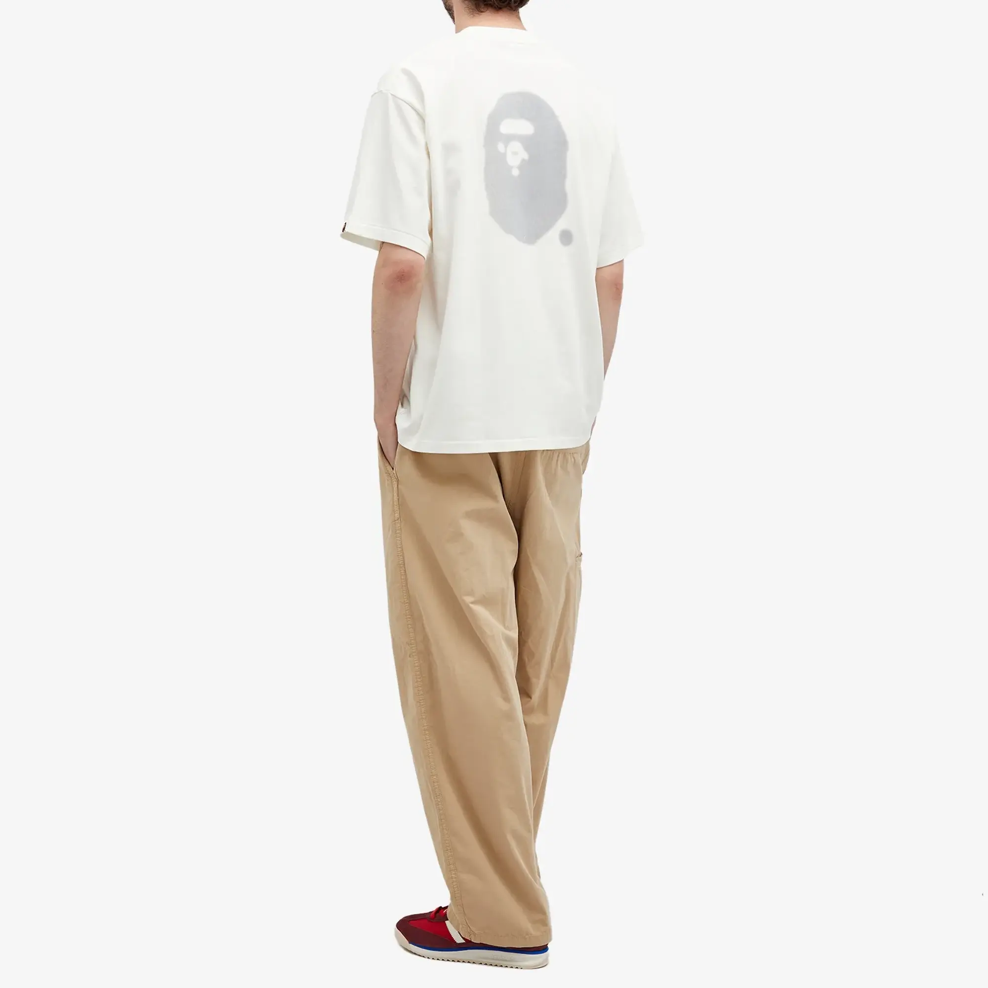 T-Shirt A Bathing Ape Logo Relaxed Fit Short Sleeve Tee Ivory Xxl