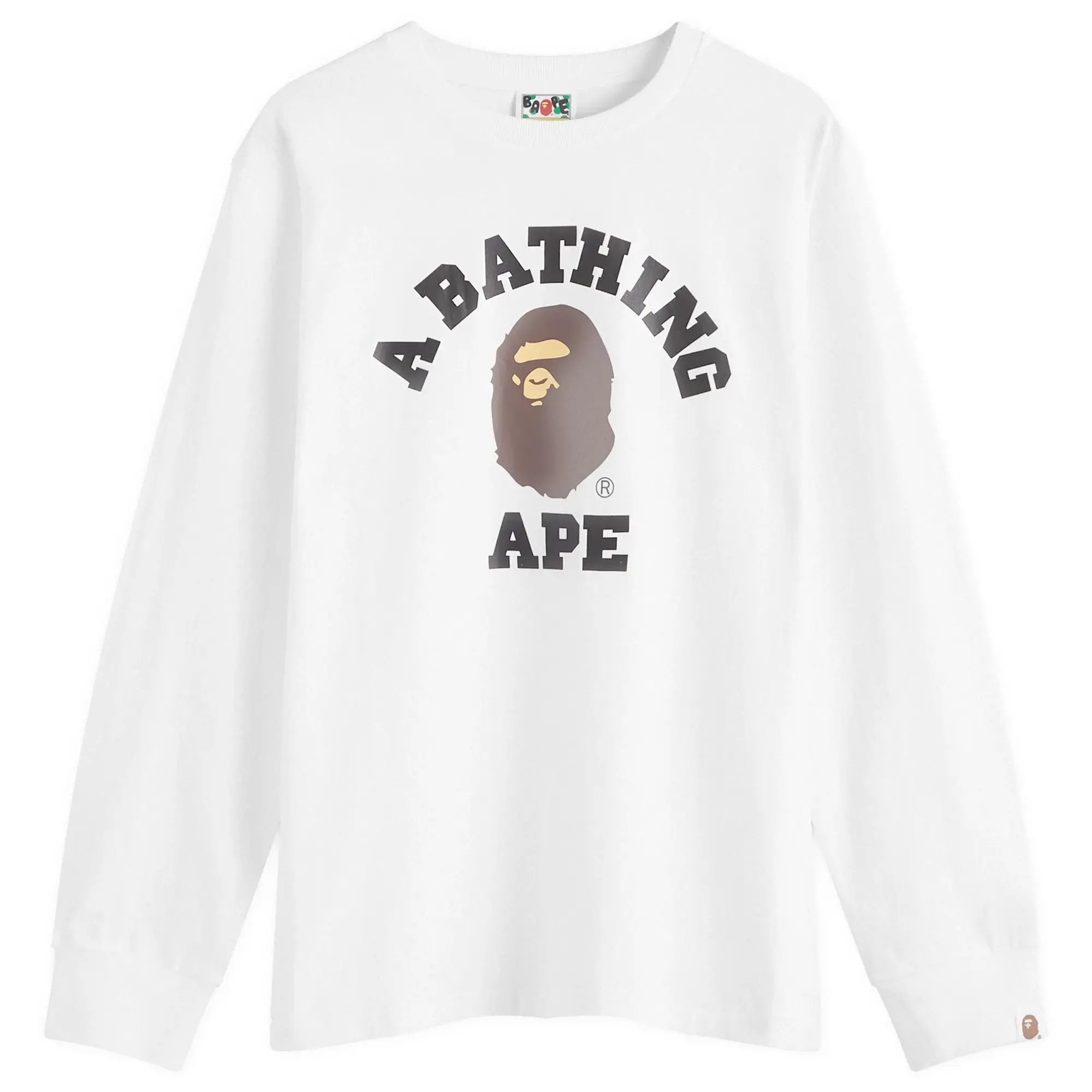 A Bathing Ape Men's Long Sleeve College T-Shirt White
