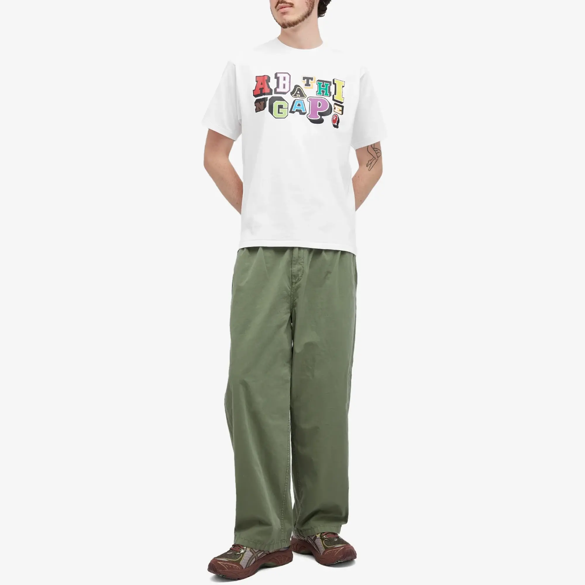 A Bathing Ape Men's Varsity Font T-Shirt White