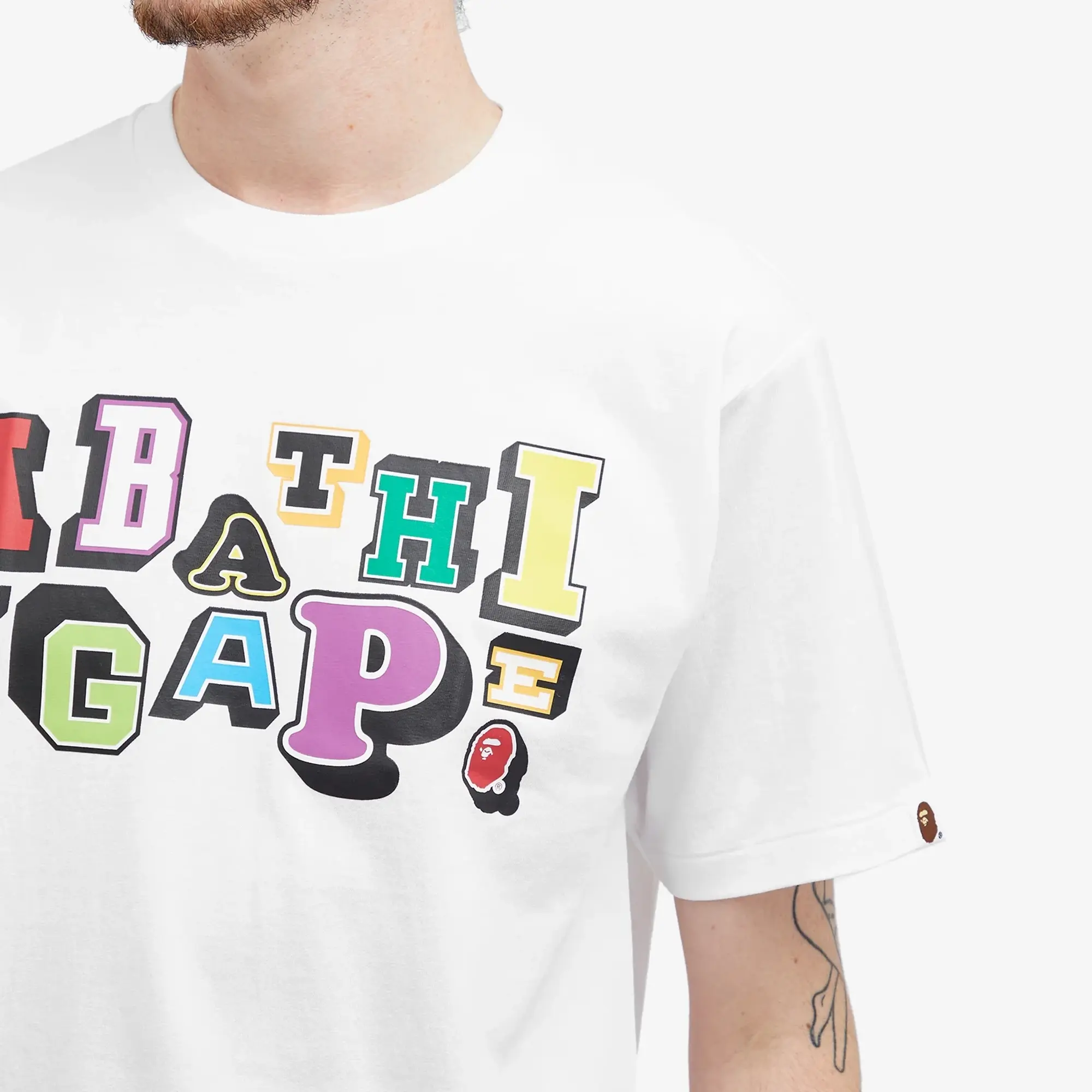A Bathing Ape Men's Varsity Font T-Shirt White