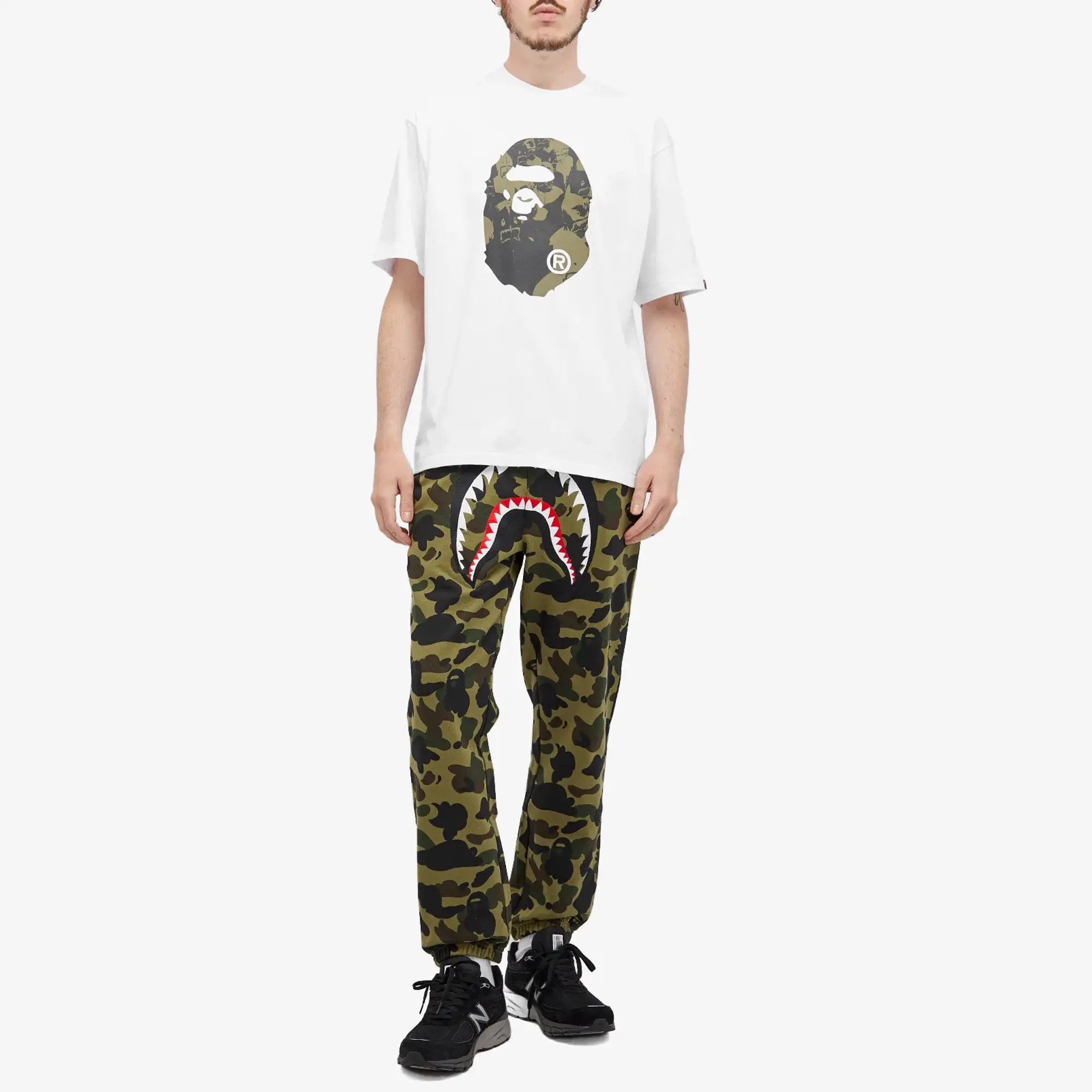 A Bathing Ape Men's Shark College Logo T-Shirt White