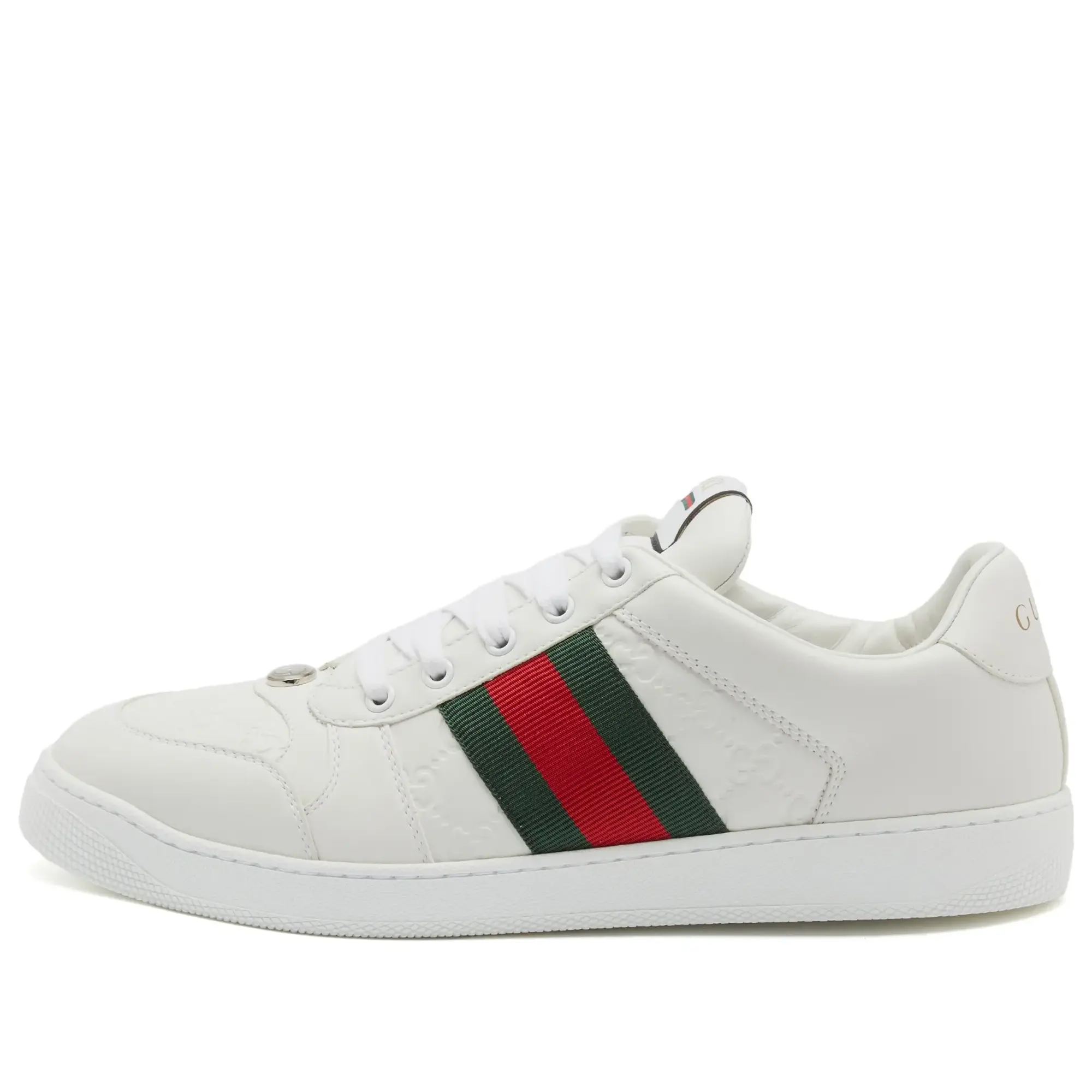 Gucci Men's Screener Sneaker White/Red/Green